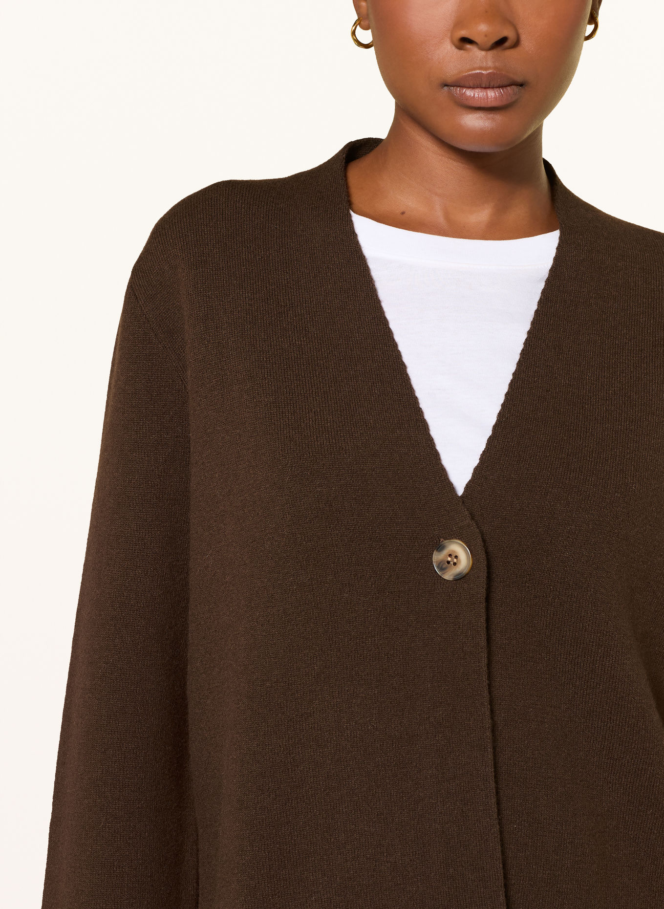 MRS & HUGS Strikket jakke med kashmir: BRUN