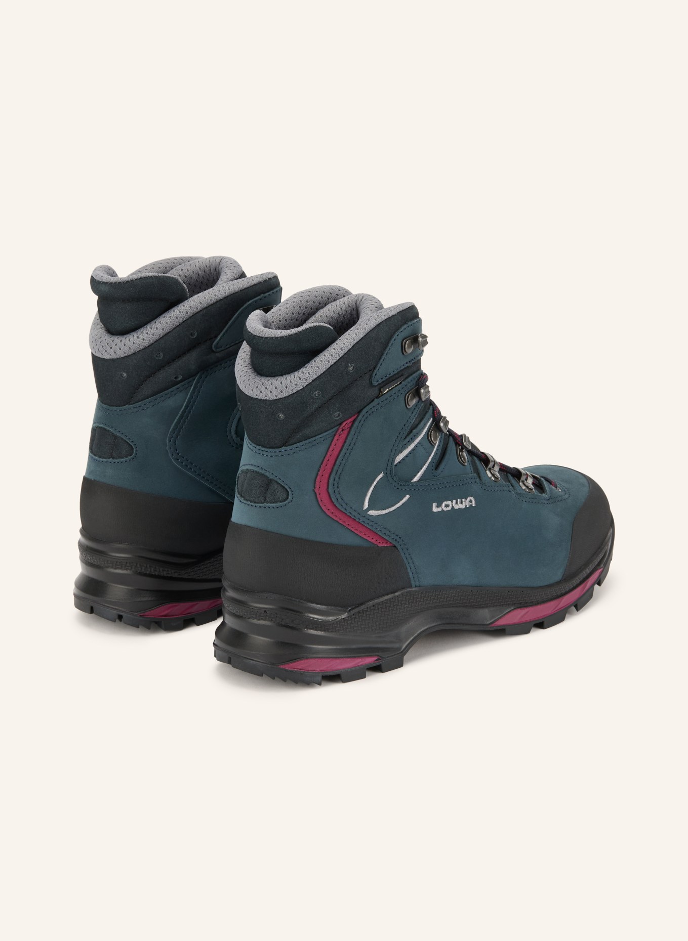 LOWA Bergschuhe MAURIA EVO GTX: PETROL / DUNKELROT / SCHWARZ