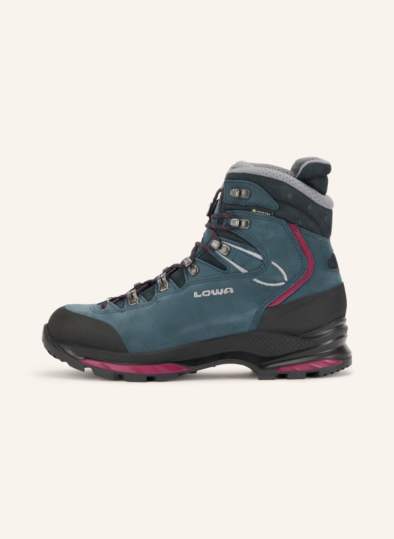 LOWA Bergschuhe MAURIA EVO GTX: PETROL / DUNKELROT / SCHWARZ