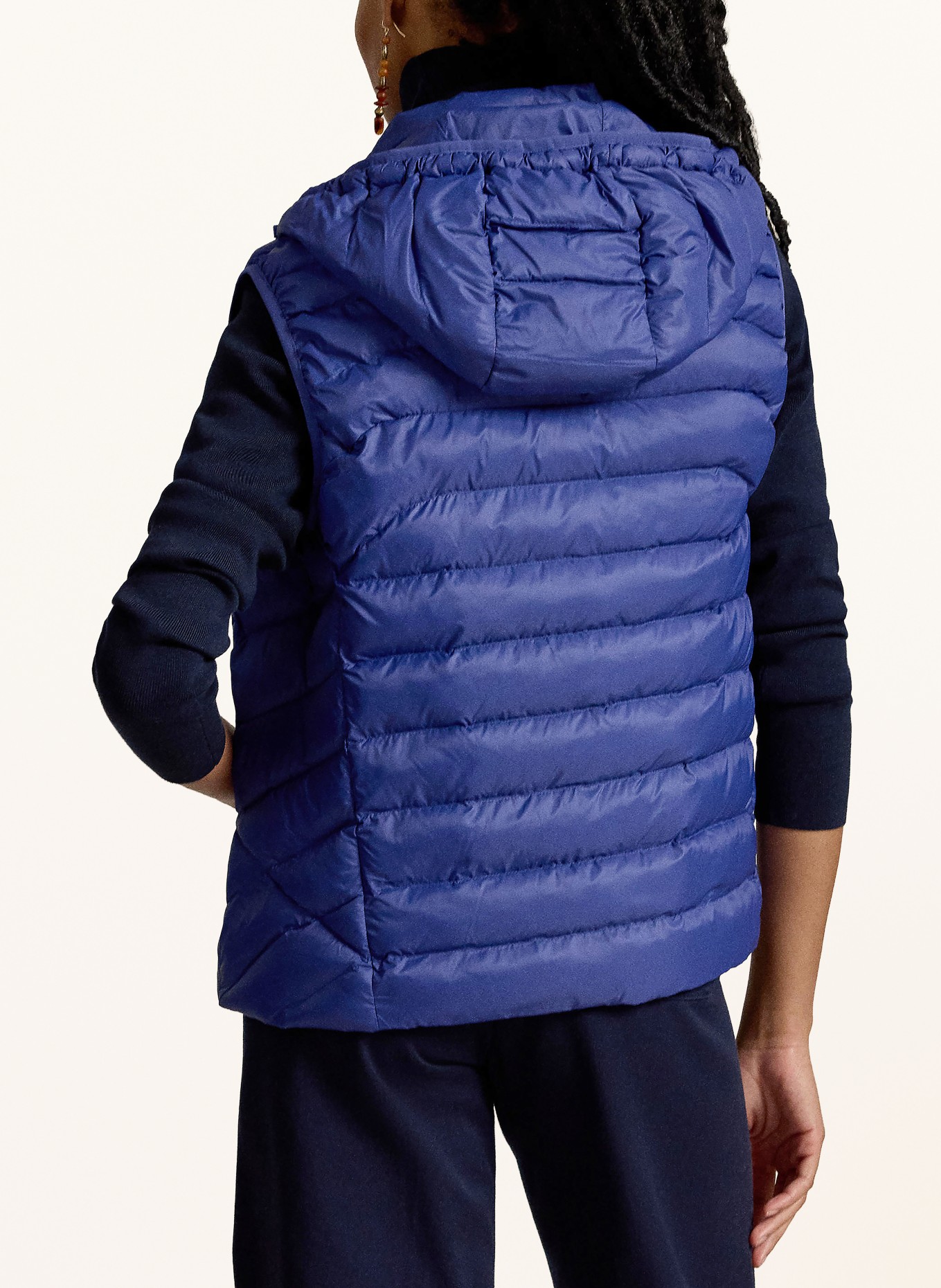 POLO RALPH LAUREN Kamizelka pikowana z odpinanym kapturem: GRANATOWY