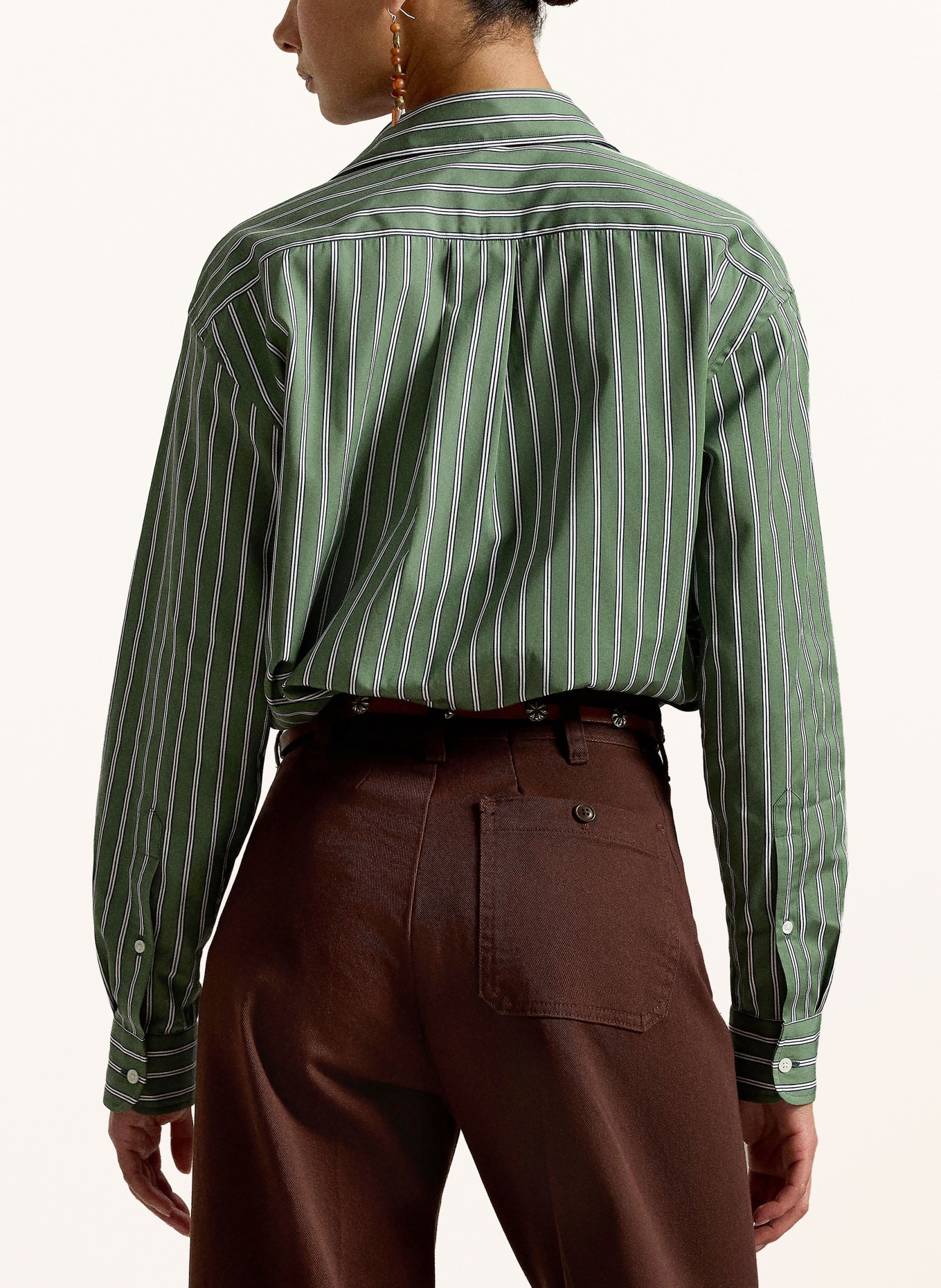 POLO RALPH LAUREN Skjortblus: GRÖN / VIT