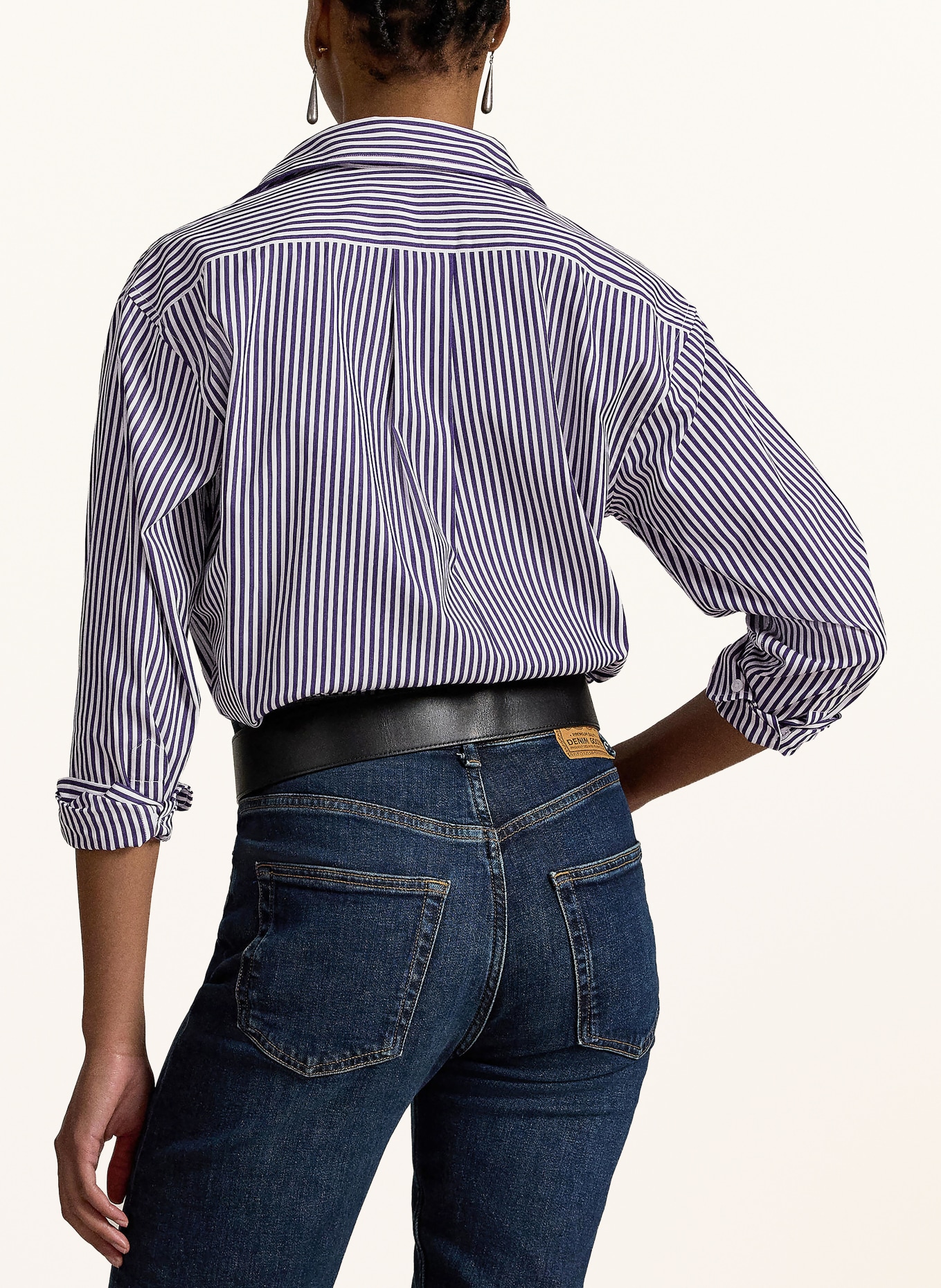 POLO RALPH LAUREN Hemdbluse: DUNKELBLAU / WEISS