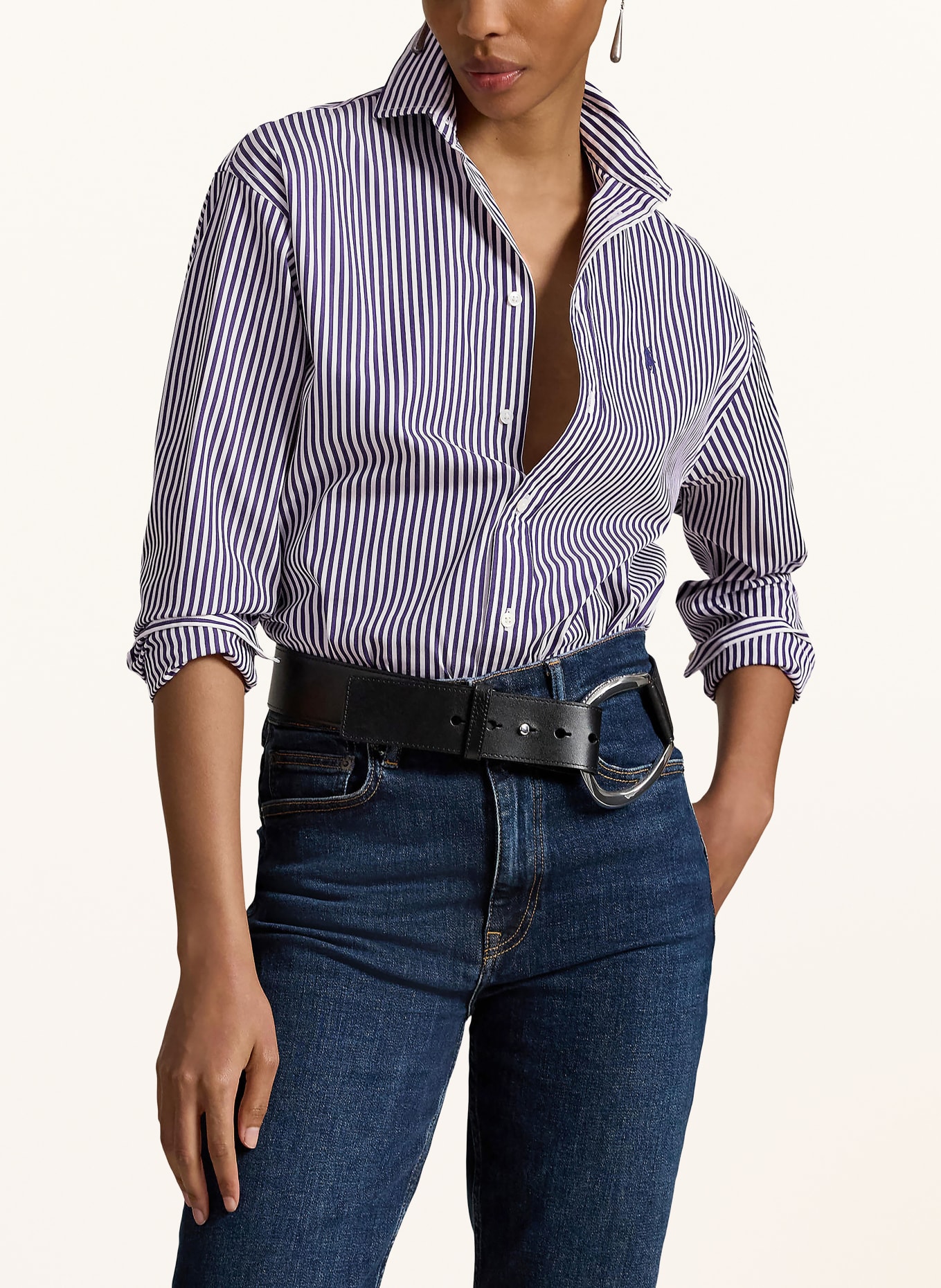 POLO RALPH LAUREN Hemdbluse: DUNKELBLAU / WEISS