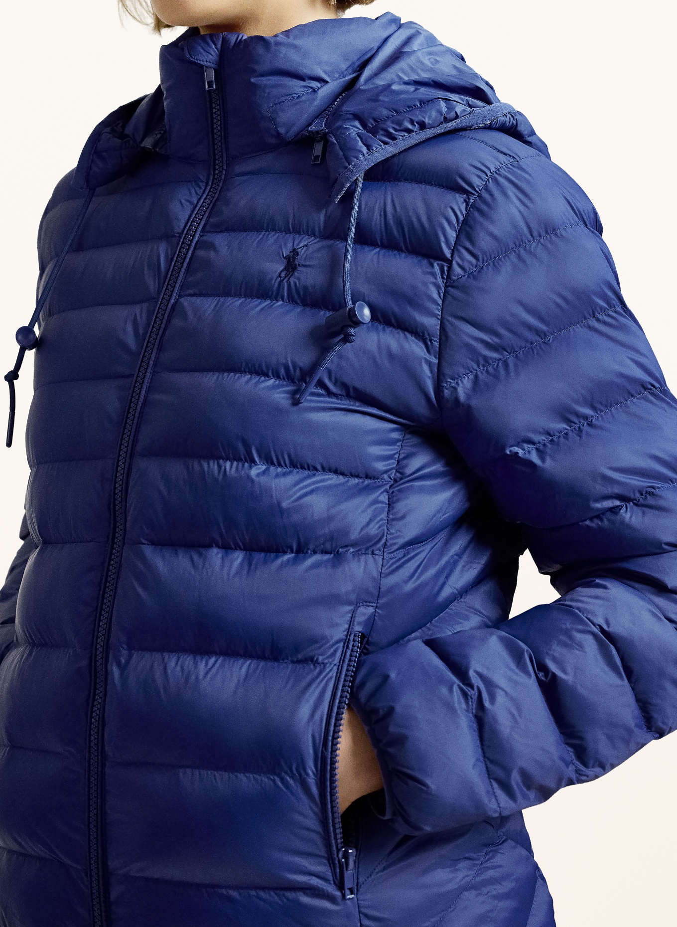 POLO RALPH LAUREN Kurtka pikowana z odpinanym kapturem: NIEBIESKI
