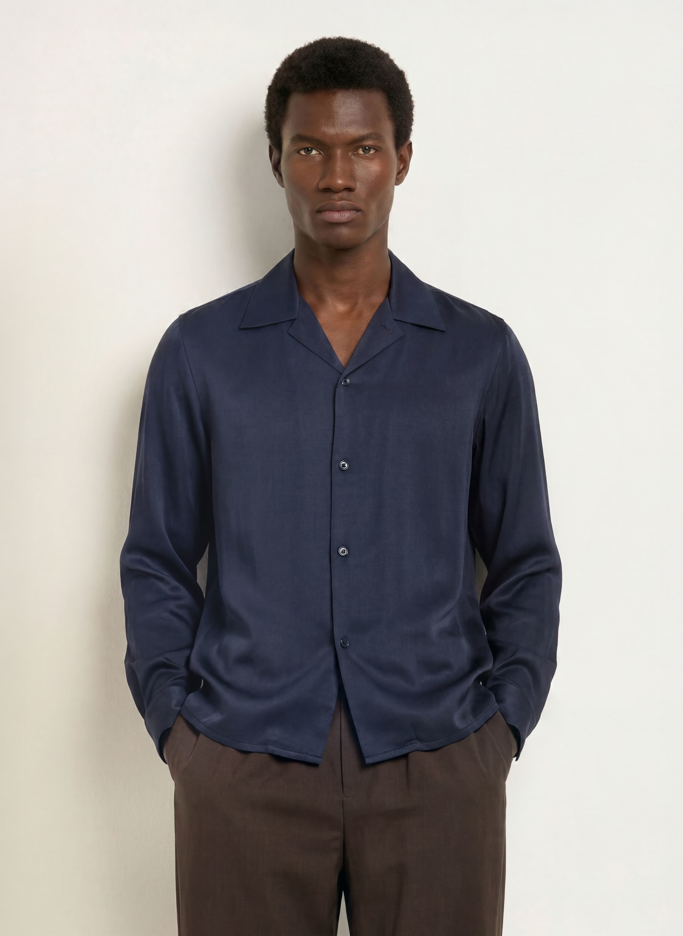 SANDRO Resorthemd Regular Fit: DUNKELBLAU