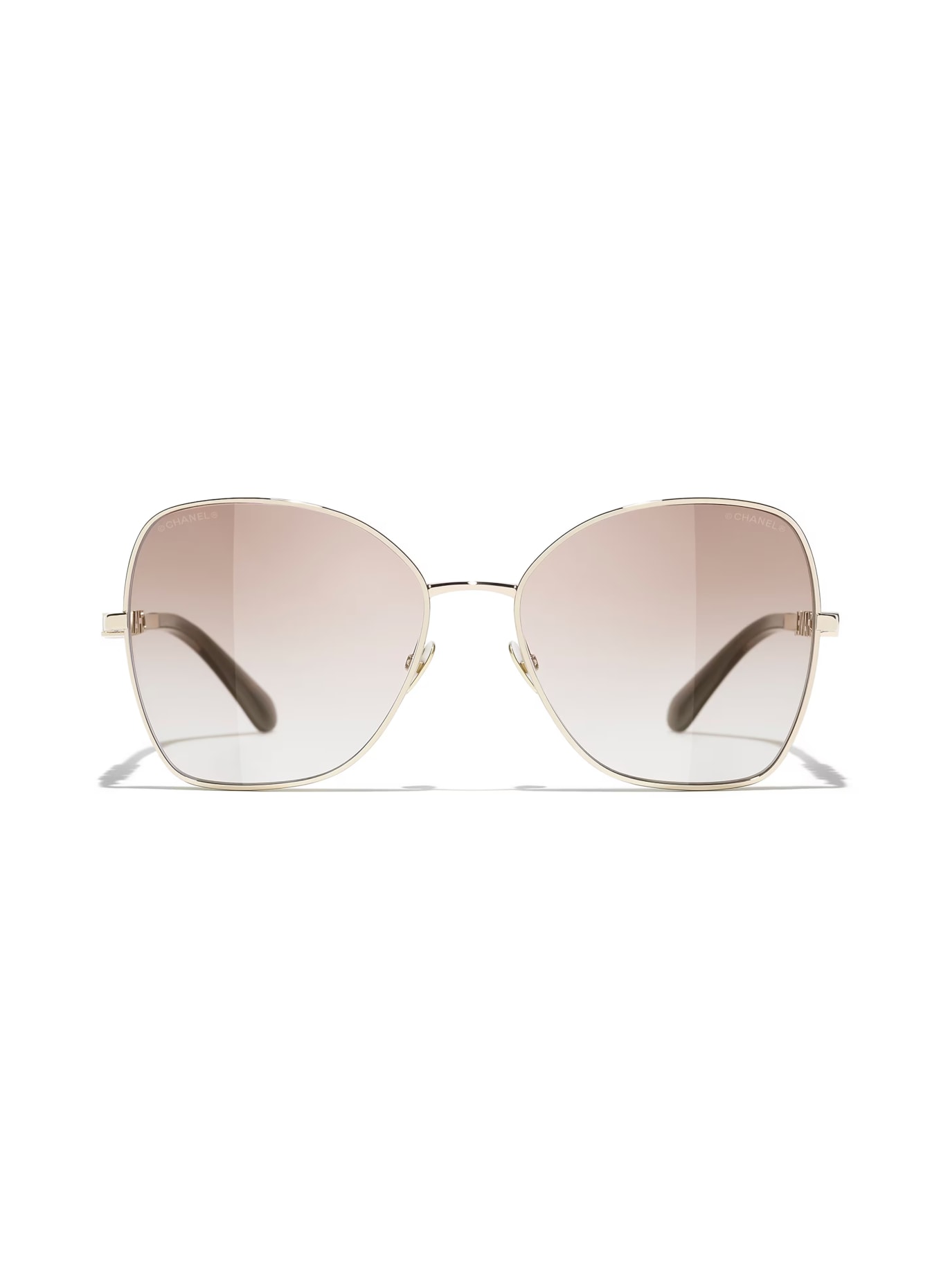 CHANEL Square sunglasses: PALE GOLD/ CLEAR GRADIENT BROWN