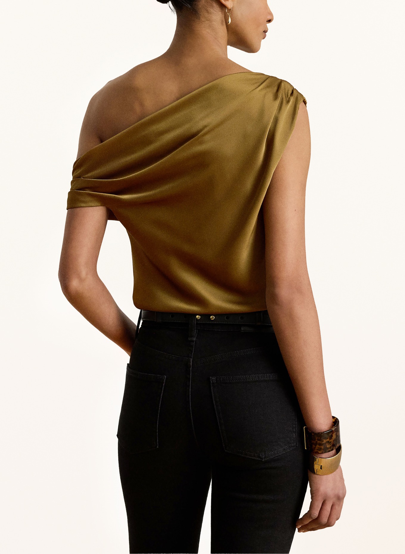 LAUREN RALPH LAUREN Top en satin: COGNAC