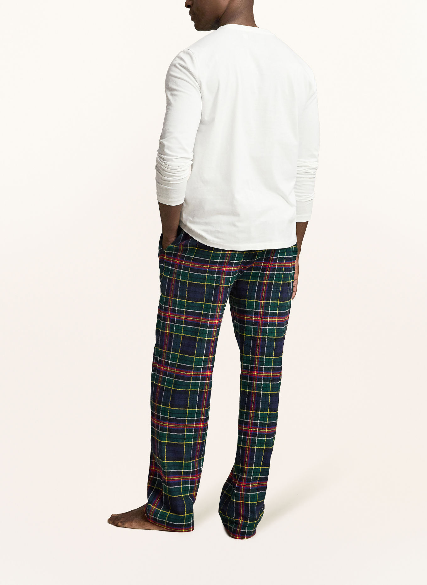 POLO RALPH LAUREN Flannel pajamas: DARK BLUE / GREEN / WHITE