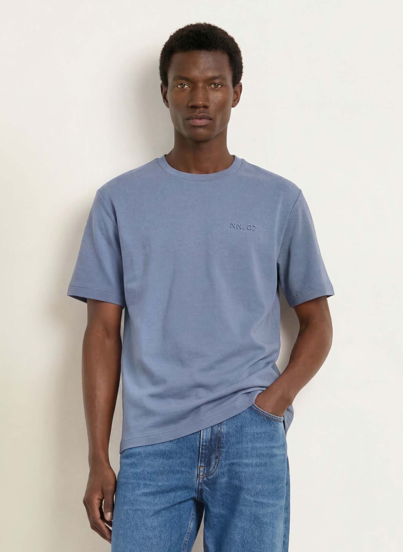 NN.07 T-shirt NAT: BLUE GRAY