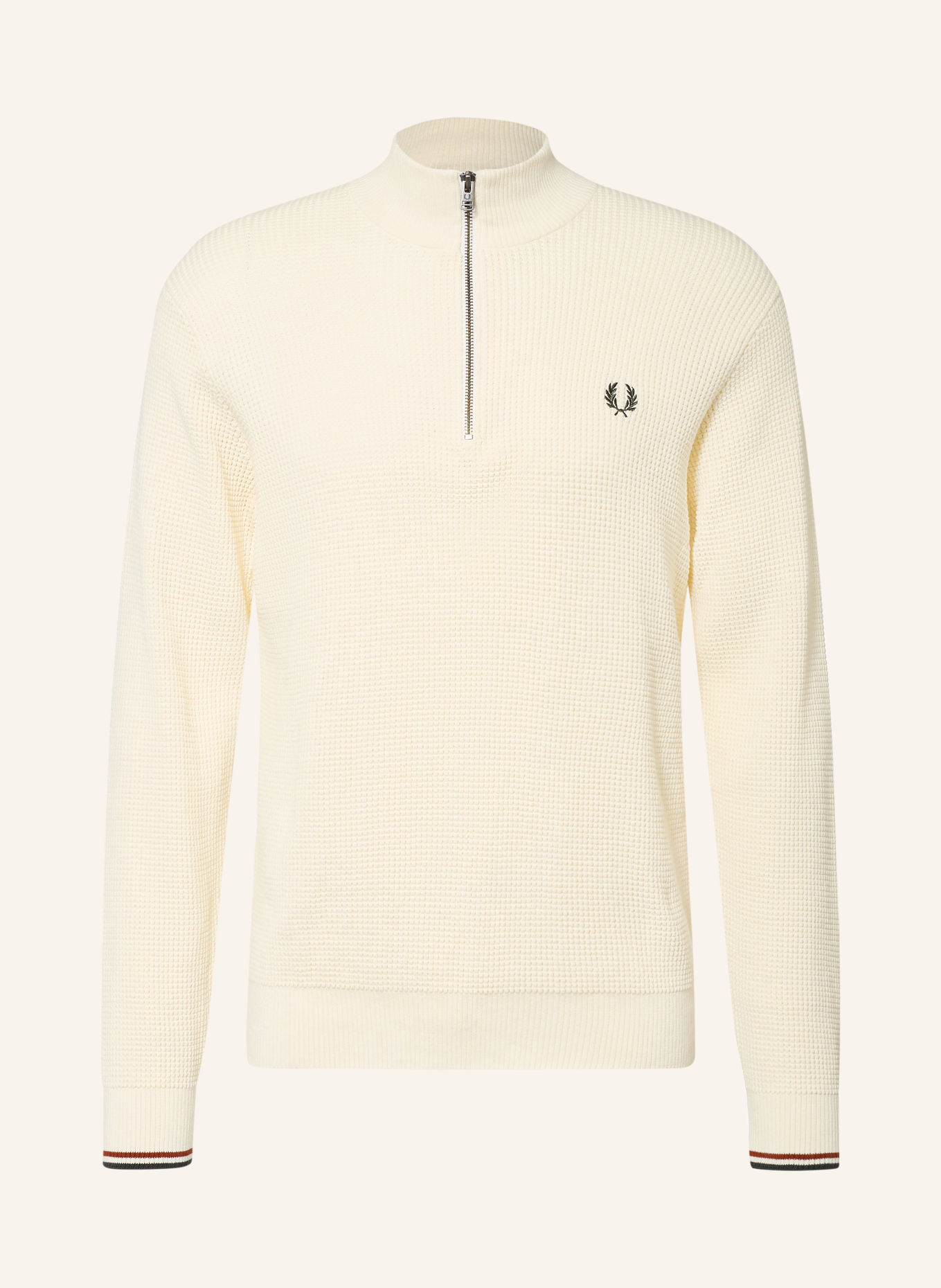 FRED PERRY Troyer: ECRU / DONKERROOD / ZWART