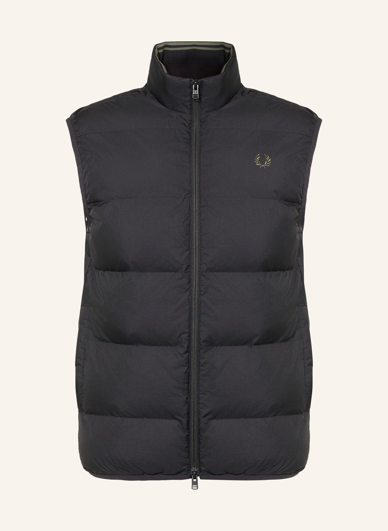 FRED PERRY Quilted vest: BLACK