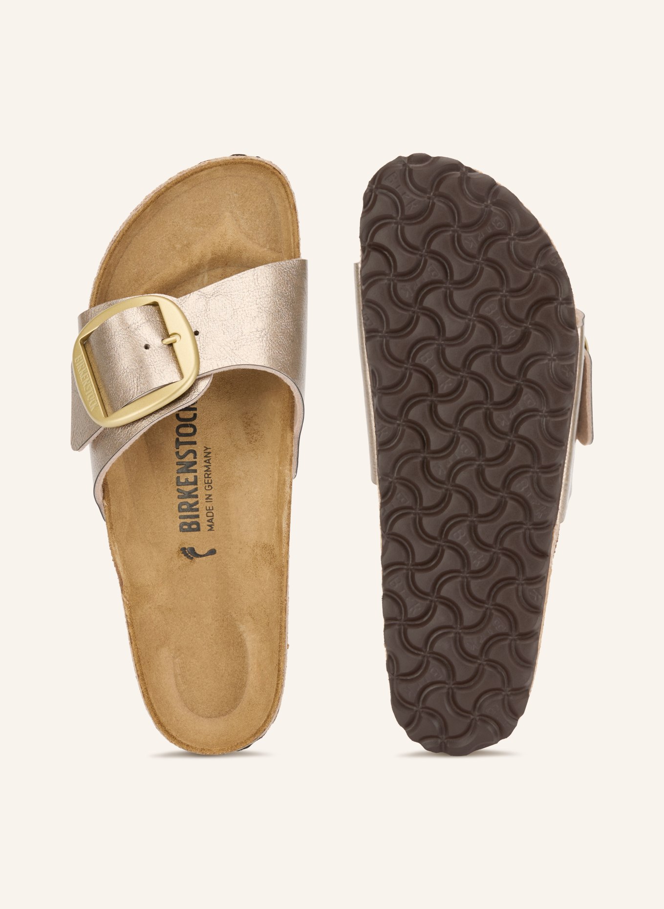 BIRKENSTOCK Pantoletten MADRID BIG BUCKLE: TAUPE / GOLD