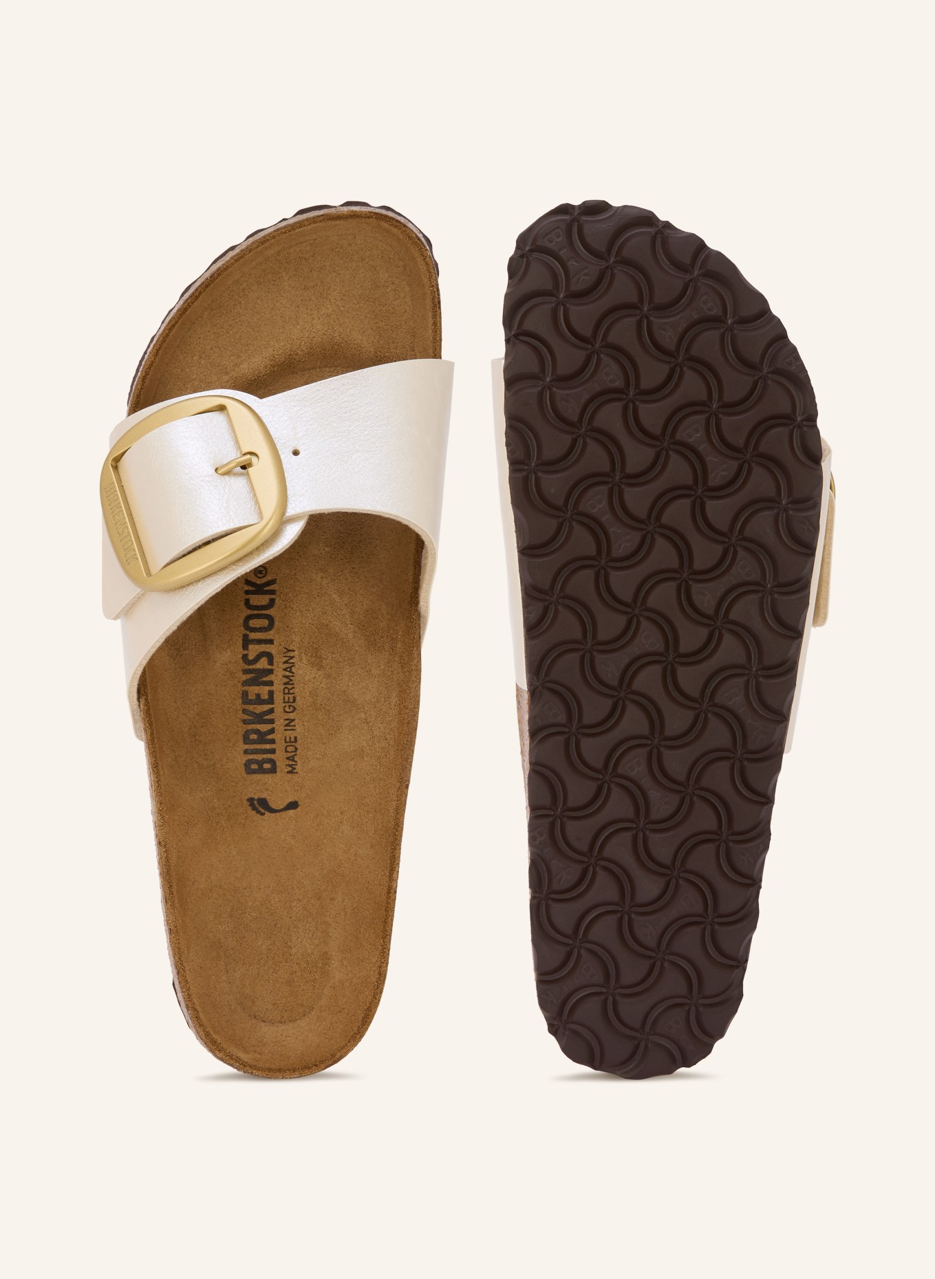 BIRKENSTOCK Pantoletten MADRID BIG BUCKLE: ECRU / GOLD