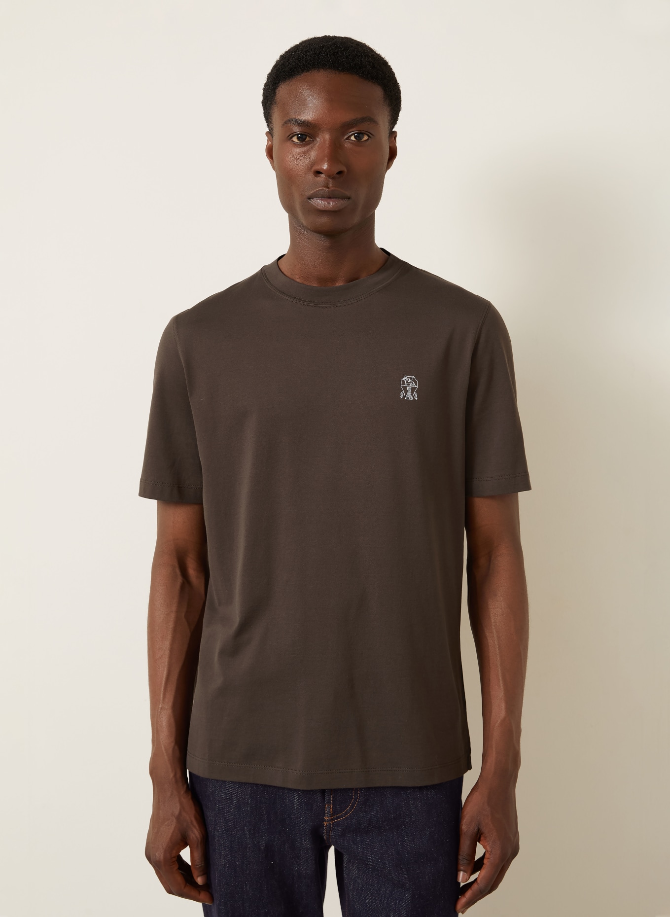 BRUNELLO CUCINELLI T-shirt: CIEMNOBRĄZOWY