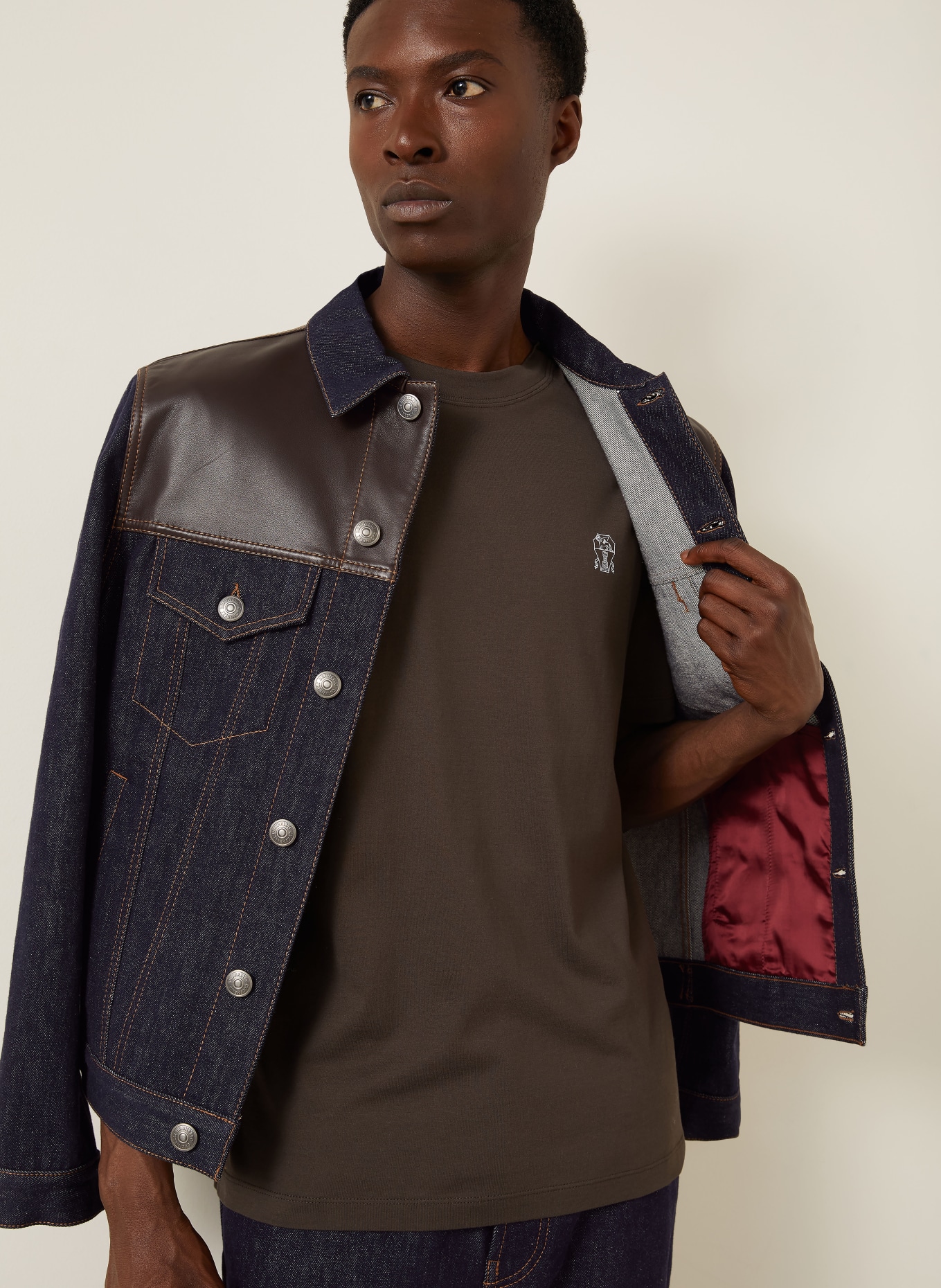 BRUNELLO CUCINELLI T-shirt: CIEMNOBRĄZOWY