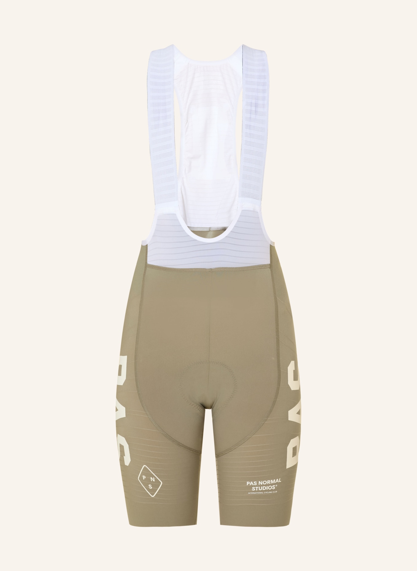 PAS NORMAL STUDIOS Radhose MECHANISM PRO BIBS mit Trägern und gepolstertem Einsatz: GRÜN / WEISS