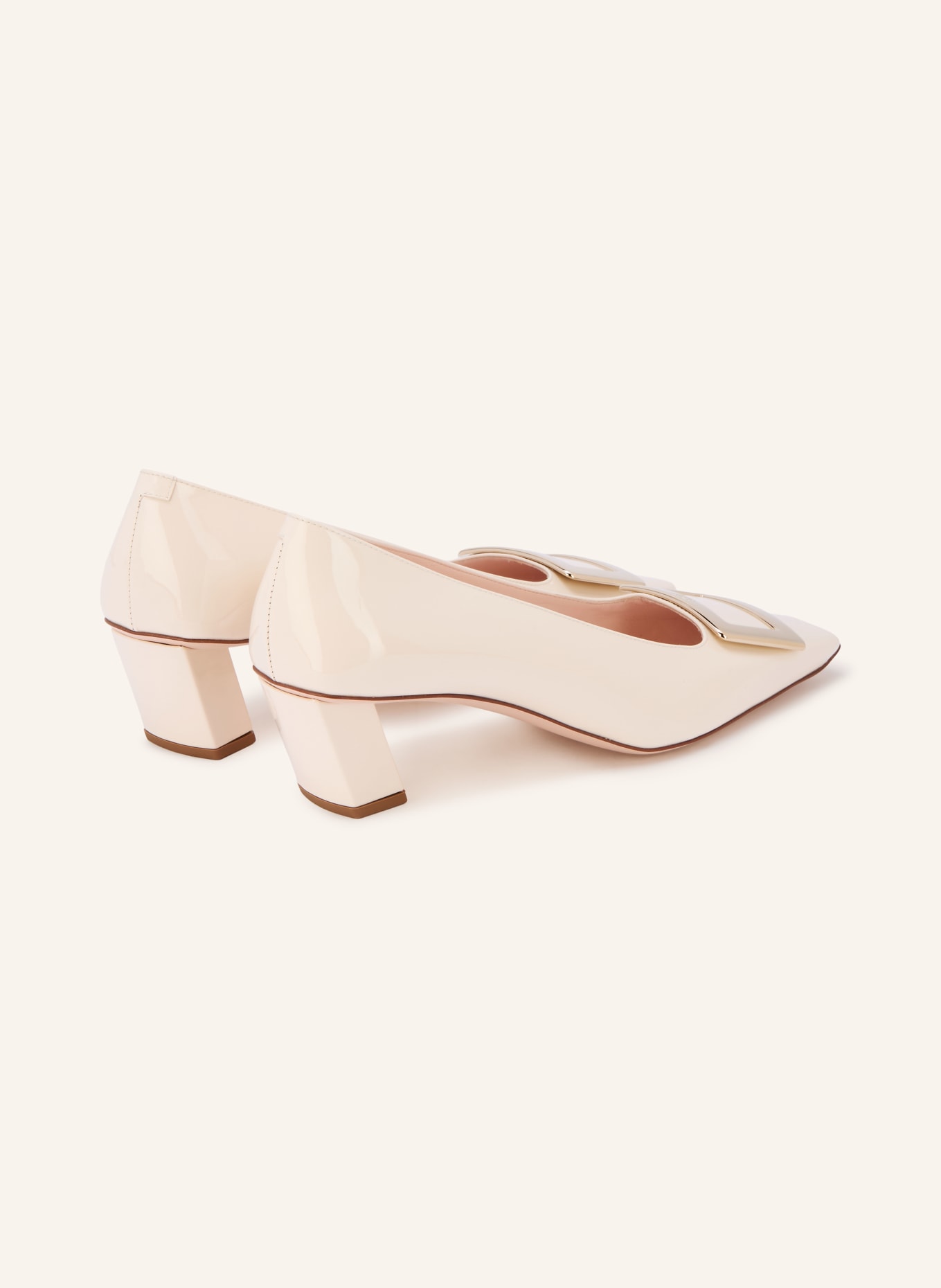 Roger Vivier Lack-Pumps BELLE: CREME / GOLD