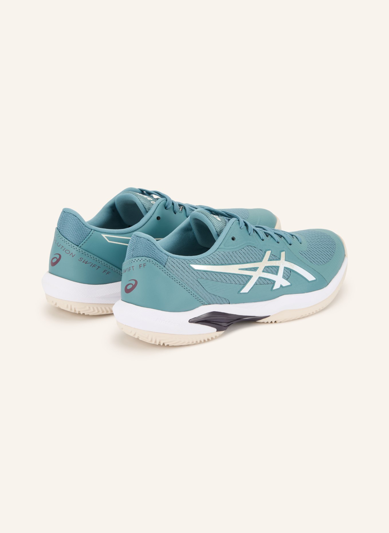 ASICS Tennisschuhe SOLUTION SWIFT FF2 CLAY: PETROL / SILBER / WEISS