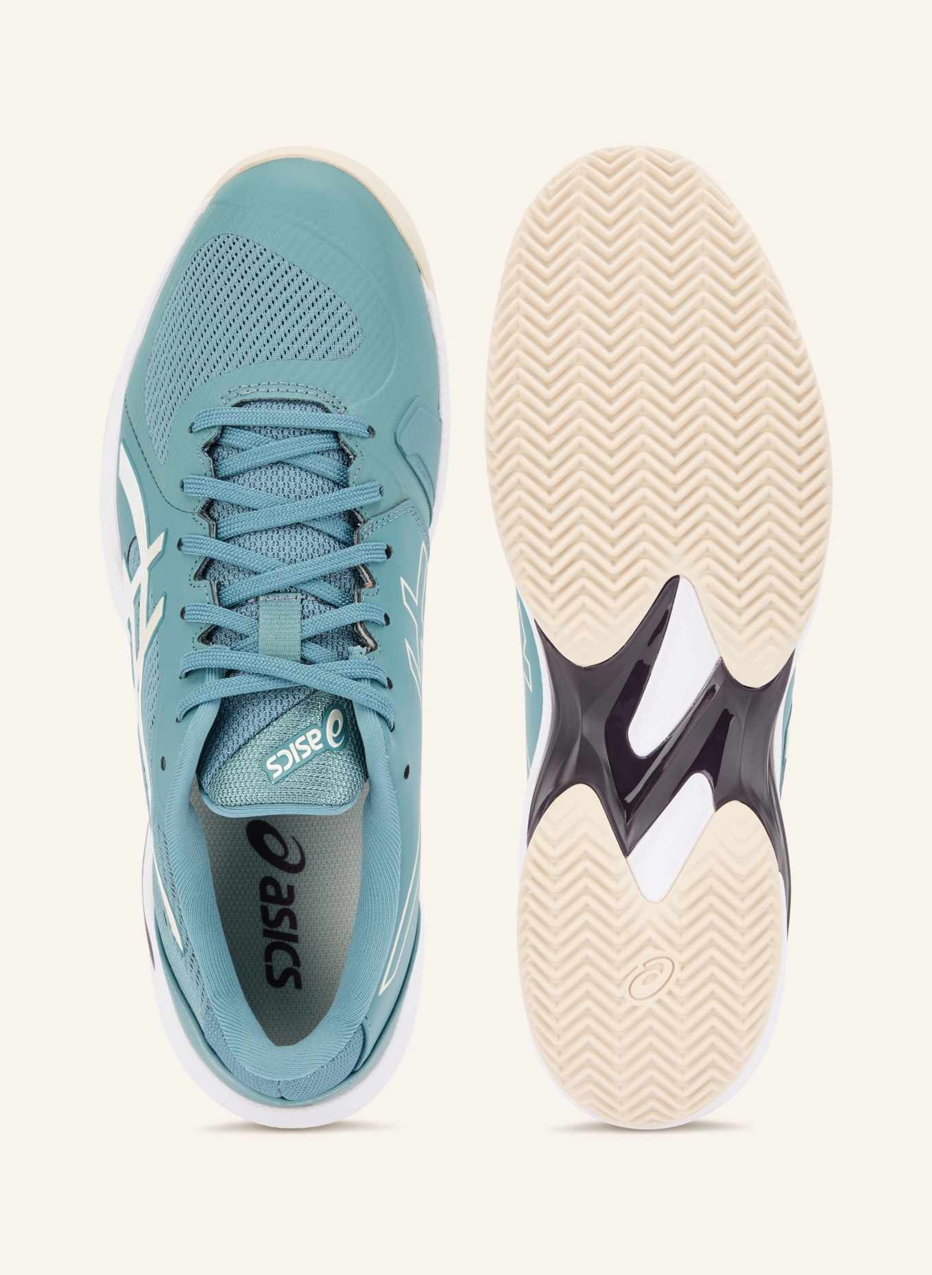 ASICS Tennisschuhe SOLUTION SWIFT FF2 CLAY: PETROL / SILBER / WEISS