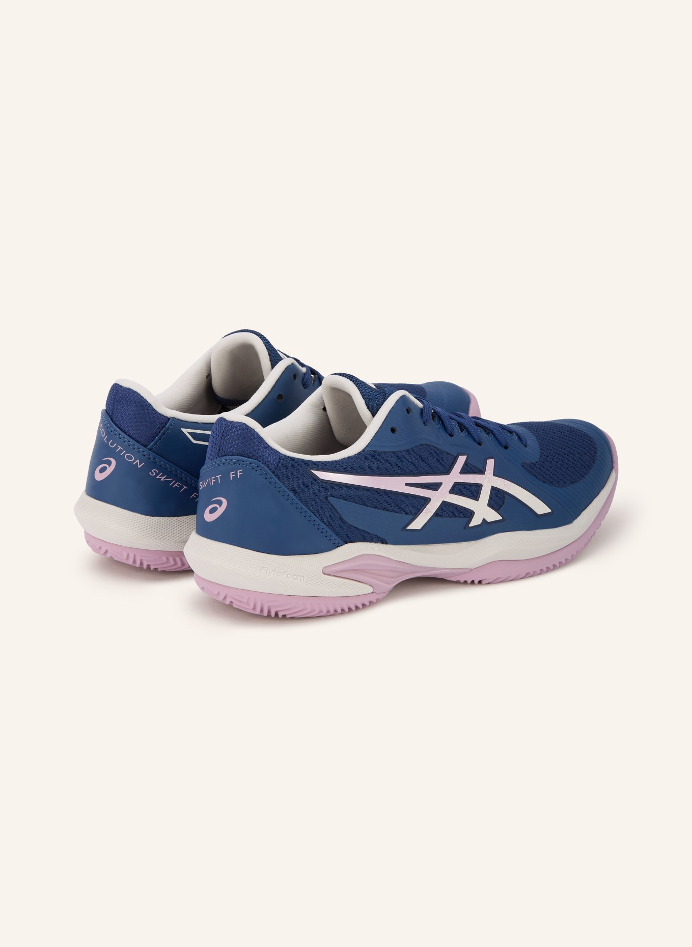 ASICS SOLUTION SWIFT FF2 CLAY tennis shoes: DARK BLUE / LIGHT PURPLE / WHITE