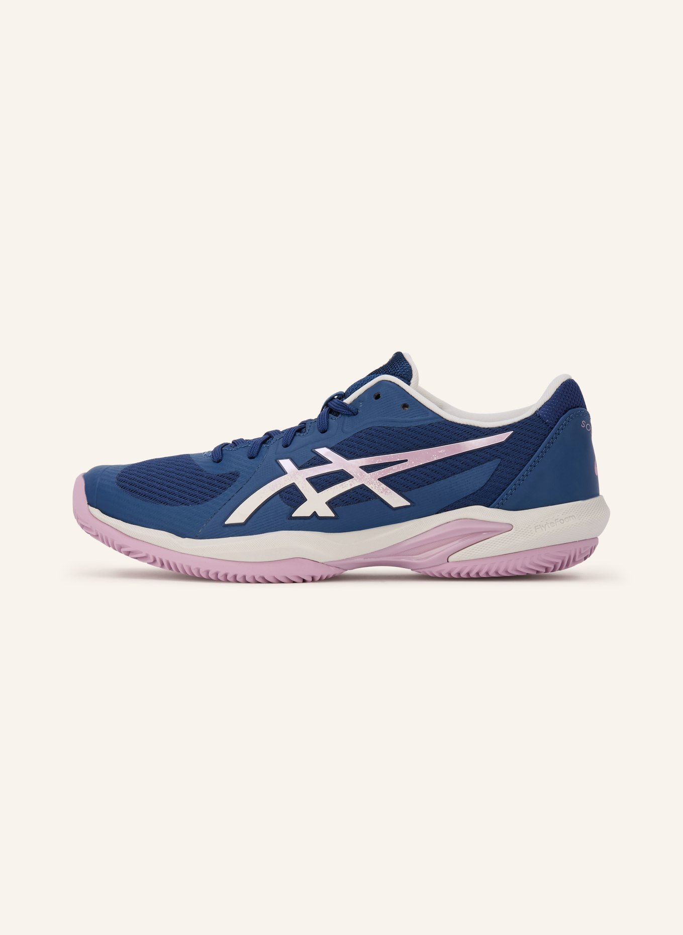 ASICS SOLUTION SWIFT FF2 CLAY tennis shoes: DARK BLUE / LIGHT PURPLE / WHITE