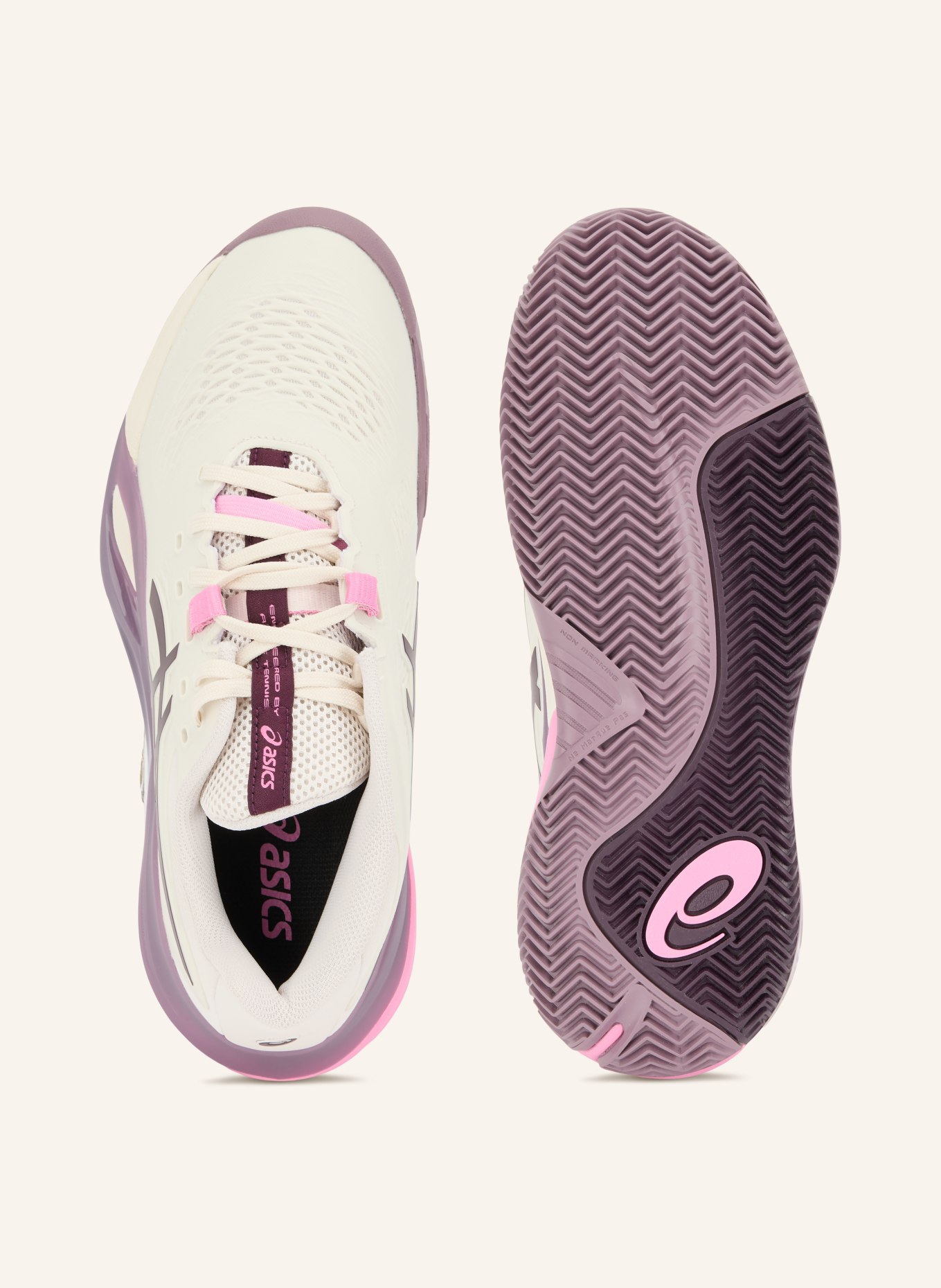 ASICS Chaussures de tennis GEL-RESOLUTION X CLAY: CRÈME / ROSE / LILAS FONCÉ