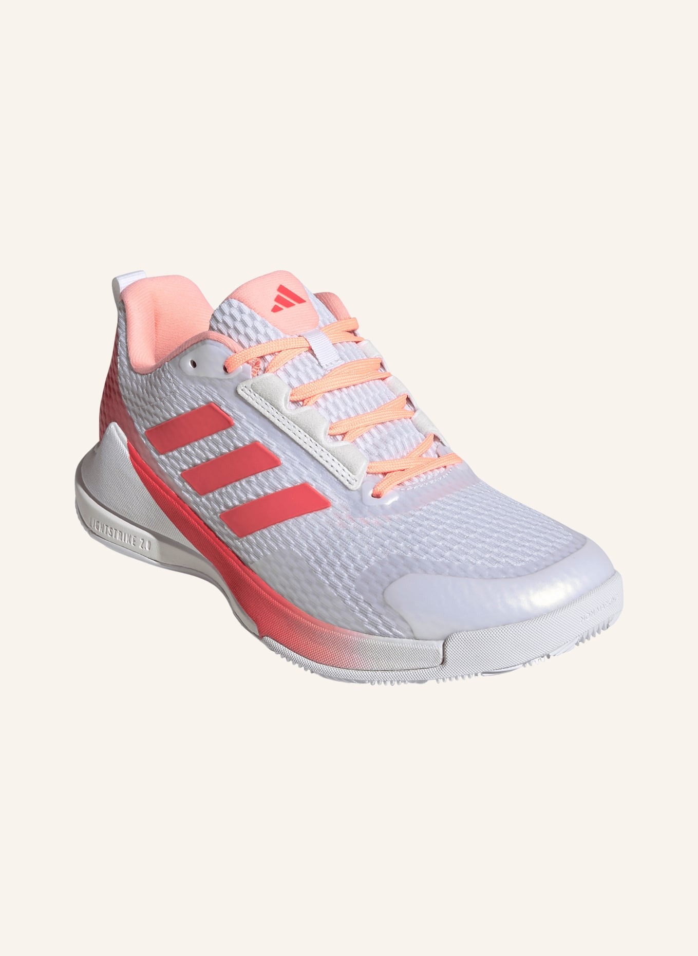 adidas Chaussures d'intérieur NOVAFLIGHT 2: BLANC / ROUGE FLUO