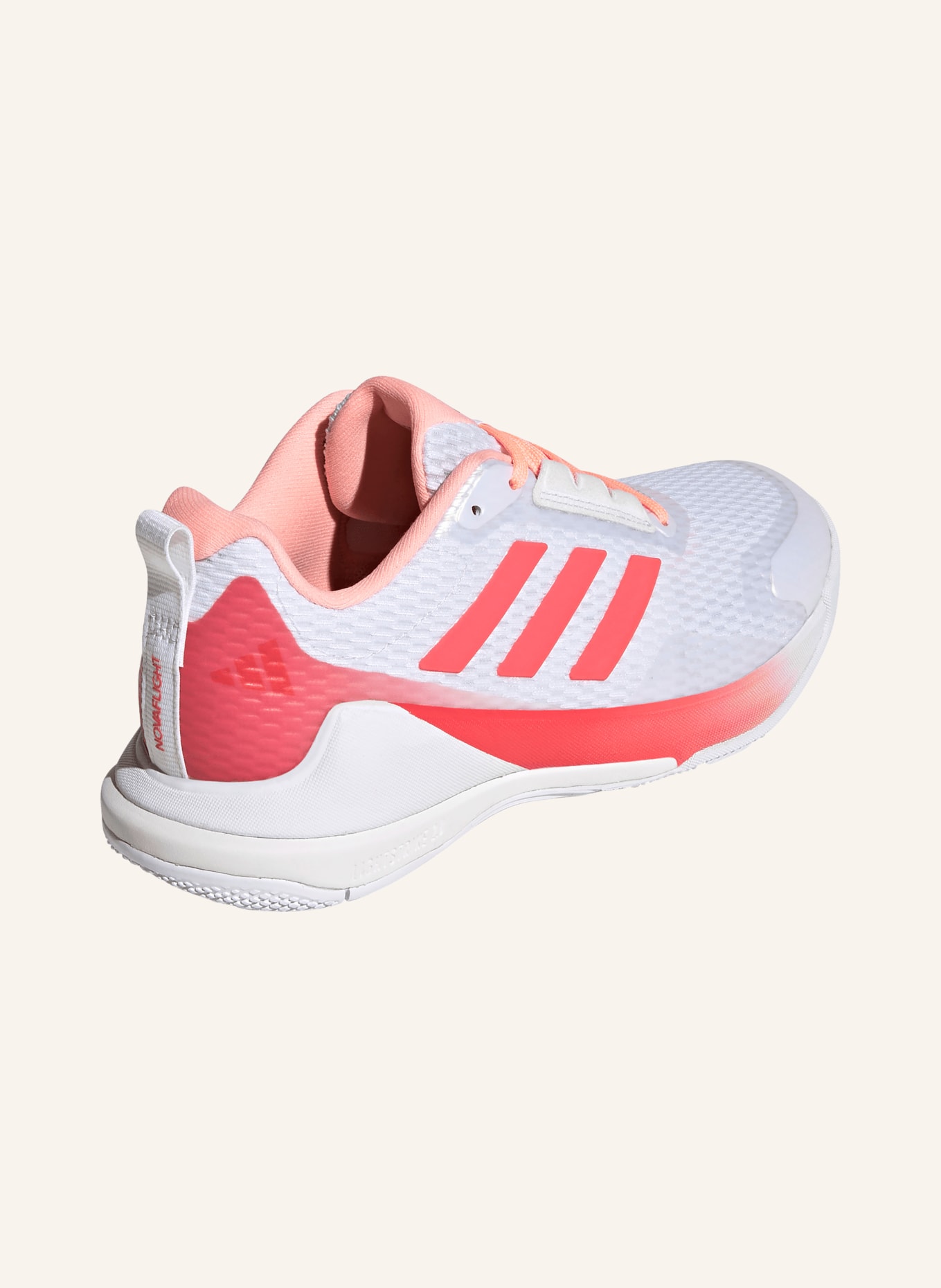 adidas Chaussures d'intérieur NOVAFLIGHT 2: BLANC / ROUGE FLUO
