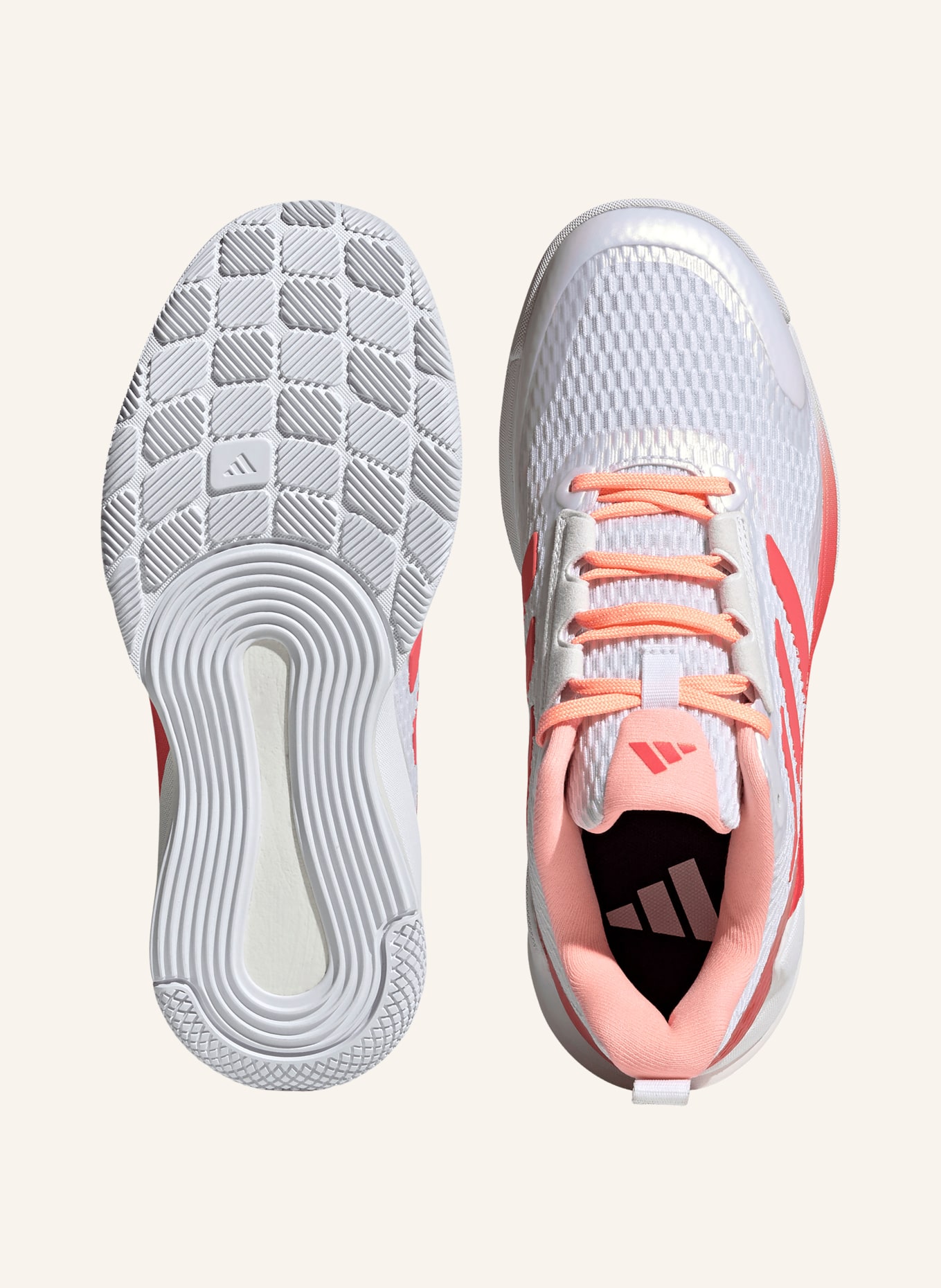 adidas Chaussures d'intérieur NOVAFLIGHT 2: BLANC / ROUGE FLUO