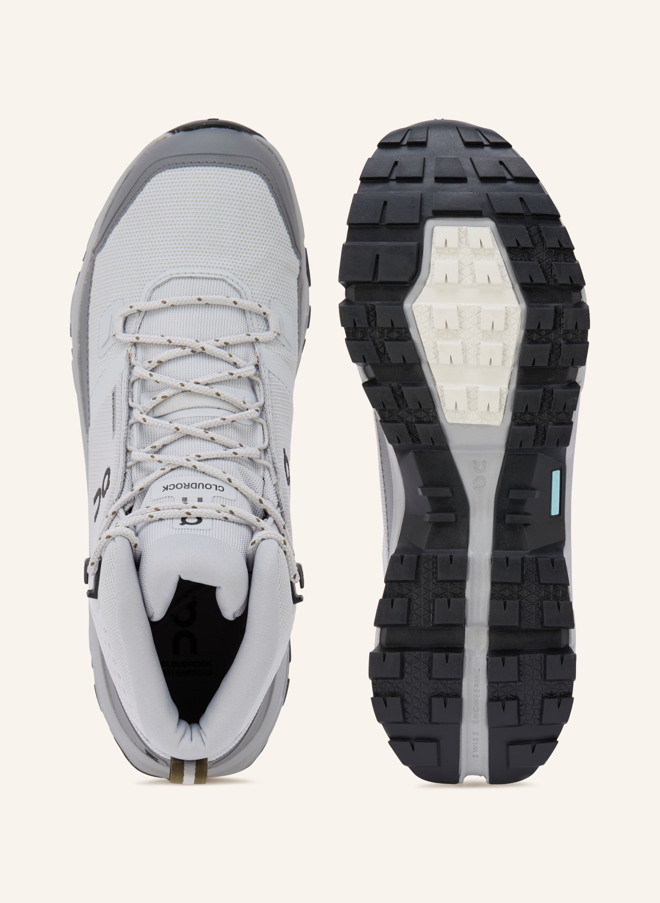 On Wandelschoenen CLOUDROCK MID WP: LICHTGRIJS / GRIJS