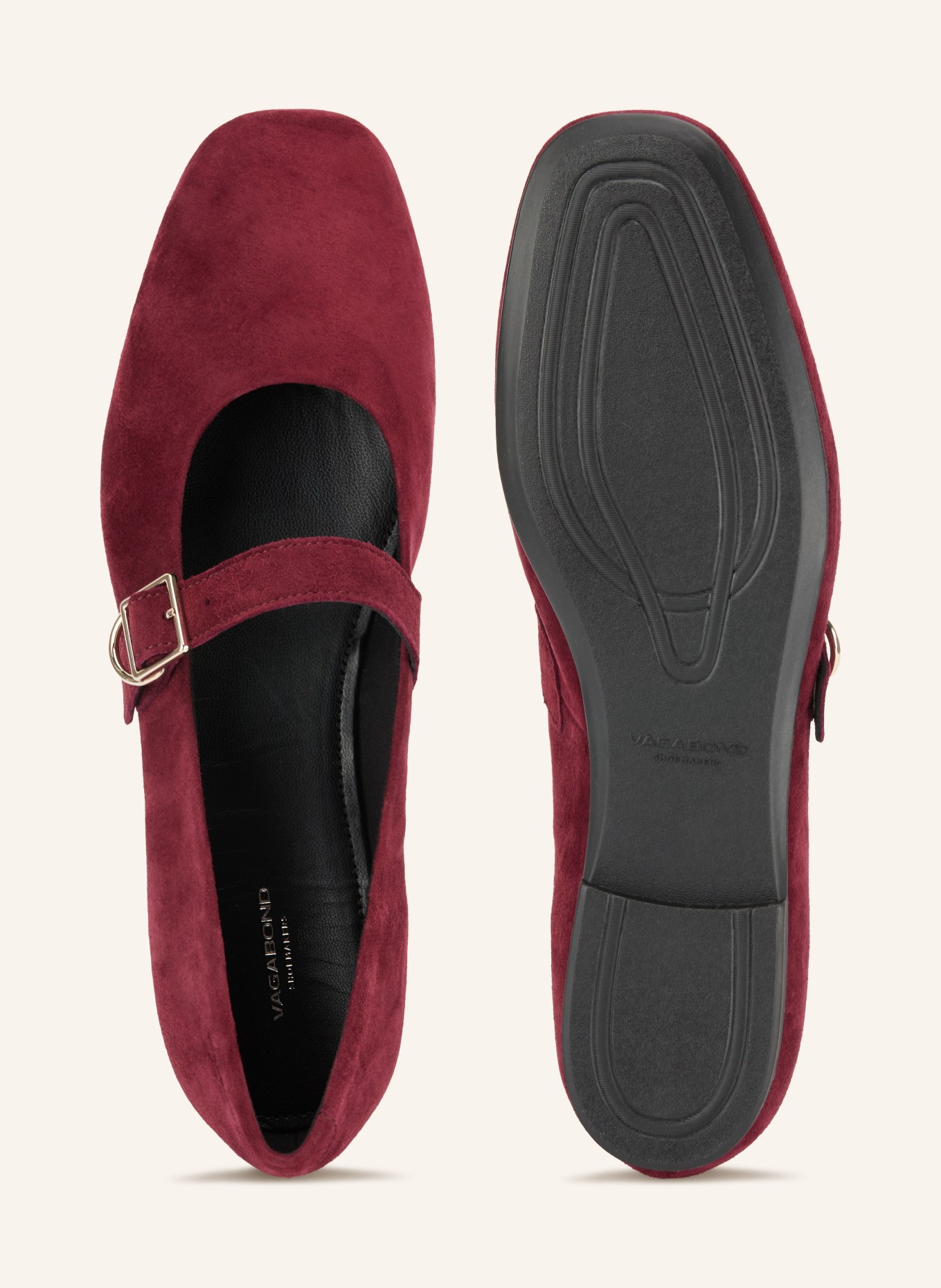 VAGABOND SHOEMAKERS Mary Jane-ballerinaskor JOLIN: MÖRKRÖD / GULD