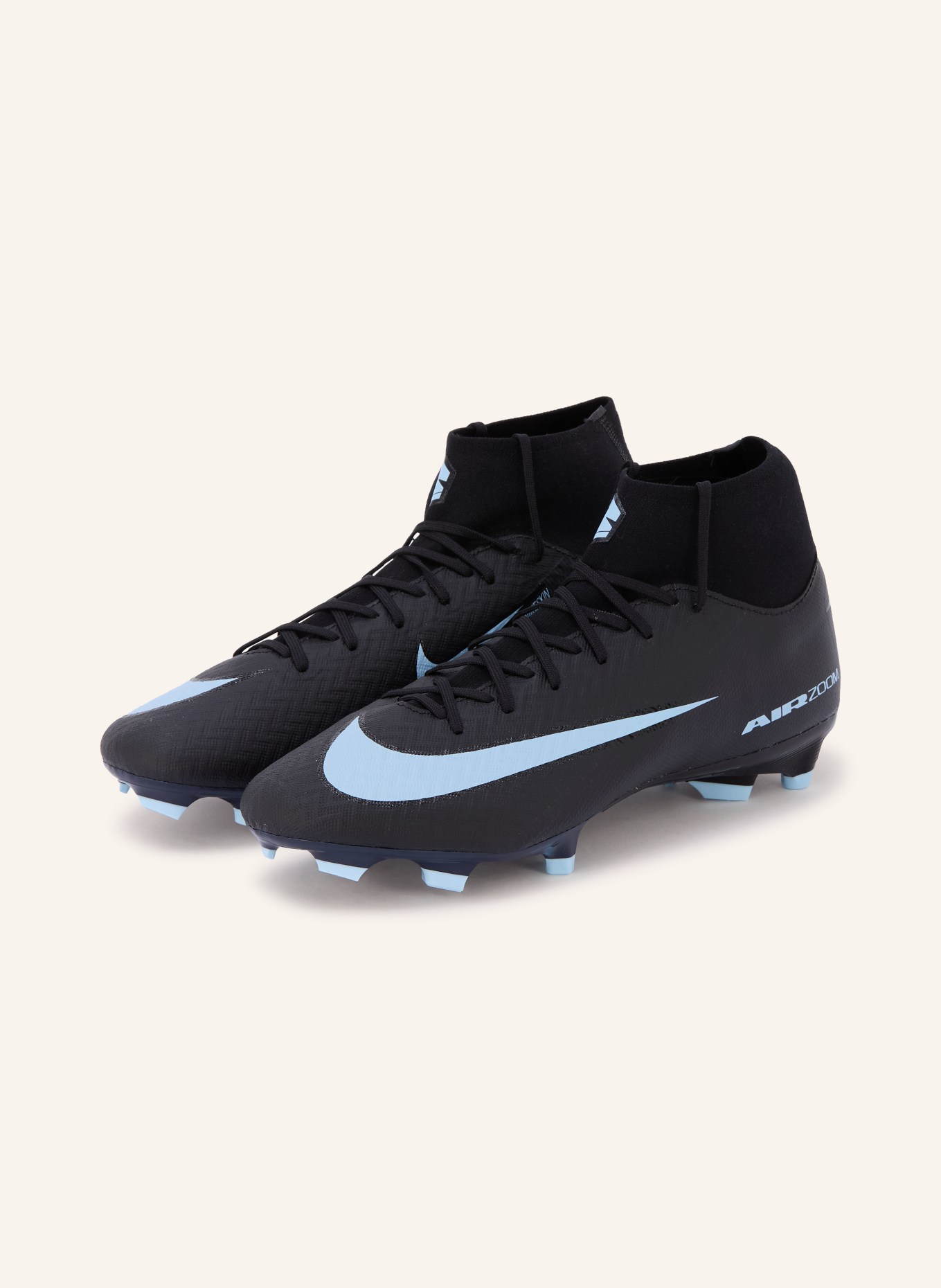 Nike Voetbalschoenen SUPERFLY 10 ACADEMY: ZWART / LICHTBLAUW