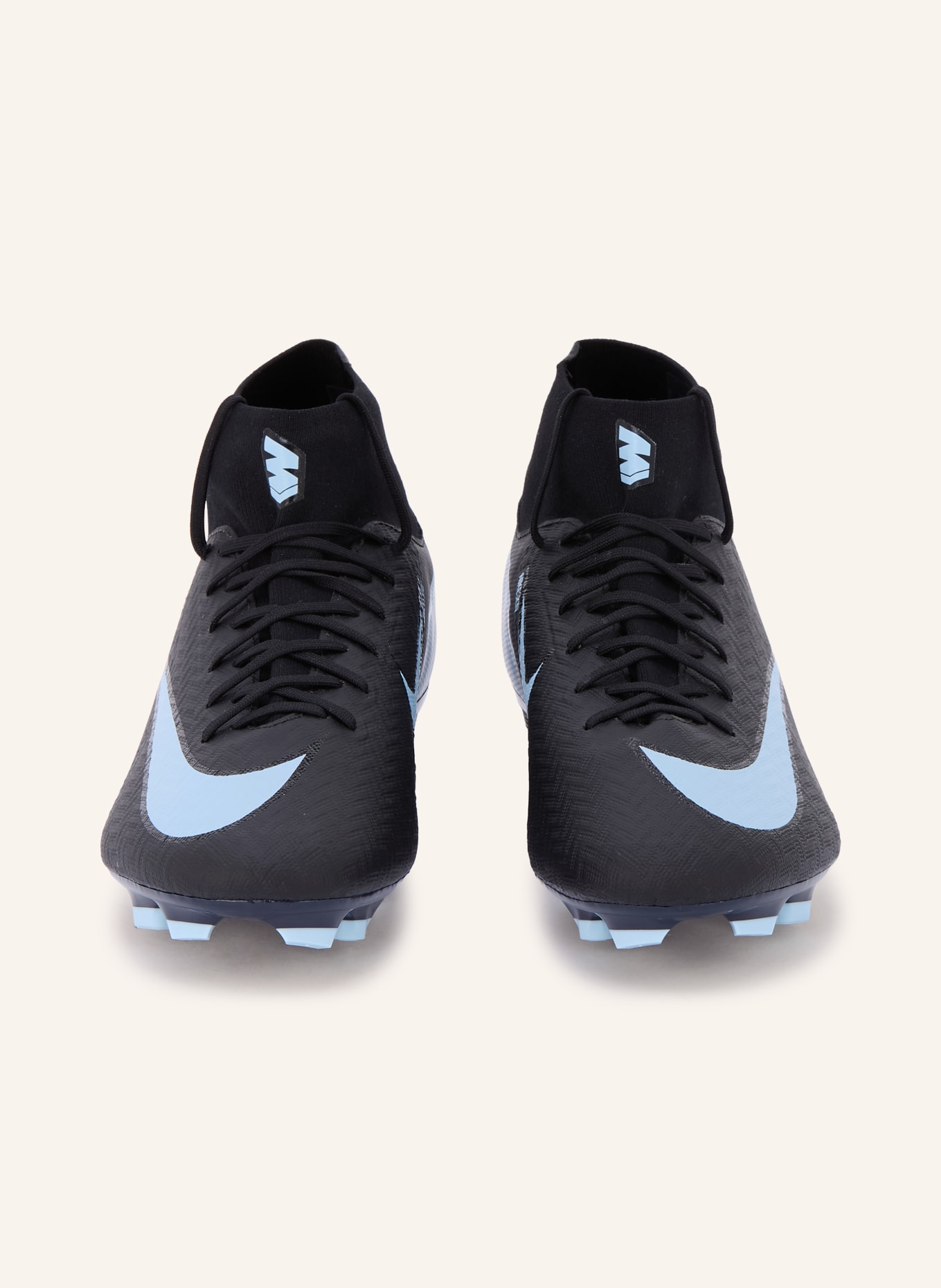 Nike Voetbalschoenen SUPERFLY 10 ACADEMY: ZWART / LICHTBLAUW