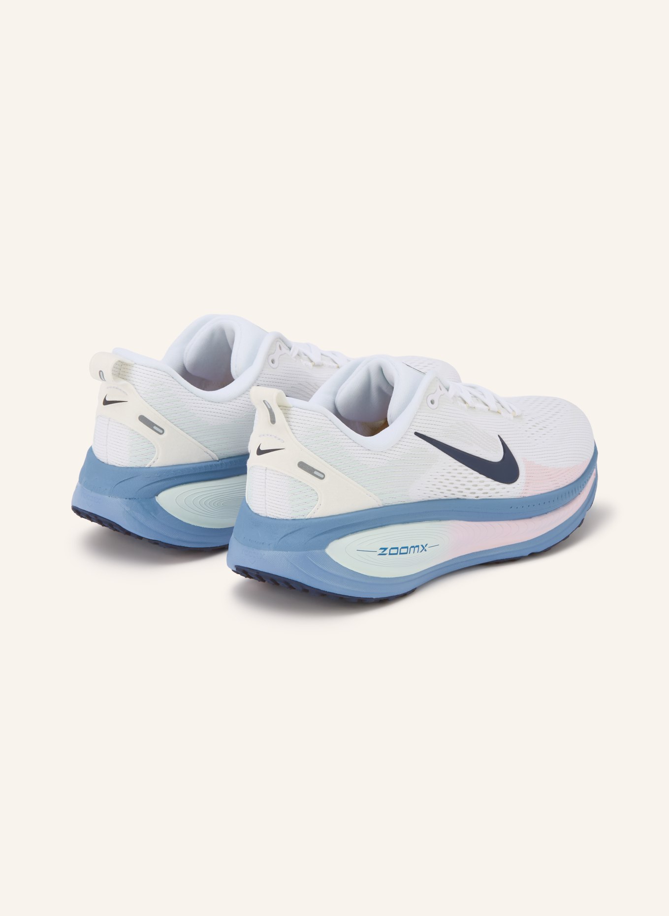 Nike Laufschuhe VOMERO 18: WEISS / HELLROSA / DUNKELBLAU