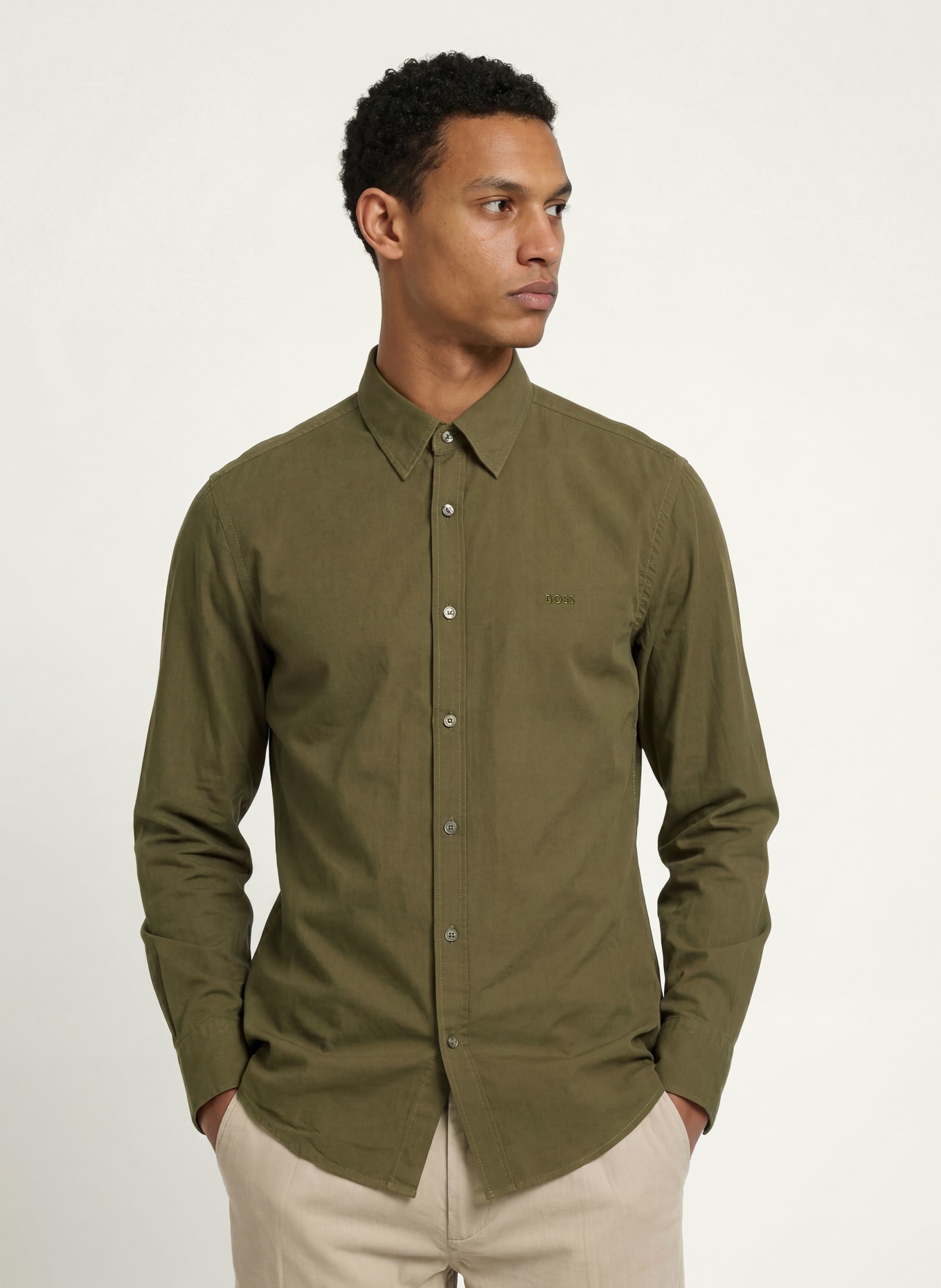BOSS Hemd RELEGANT Regular Fit: OLIV