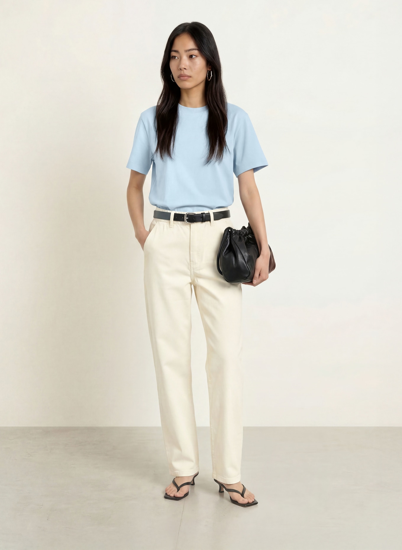 SELECTED T-shirt: BLEU CLAIR