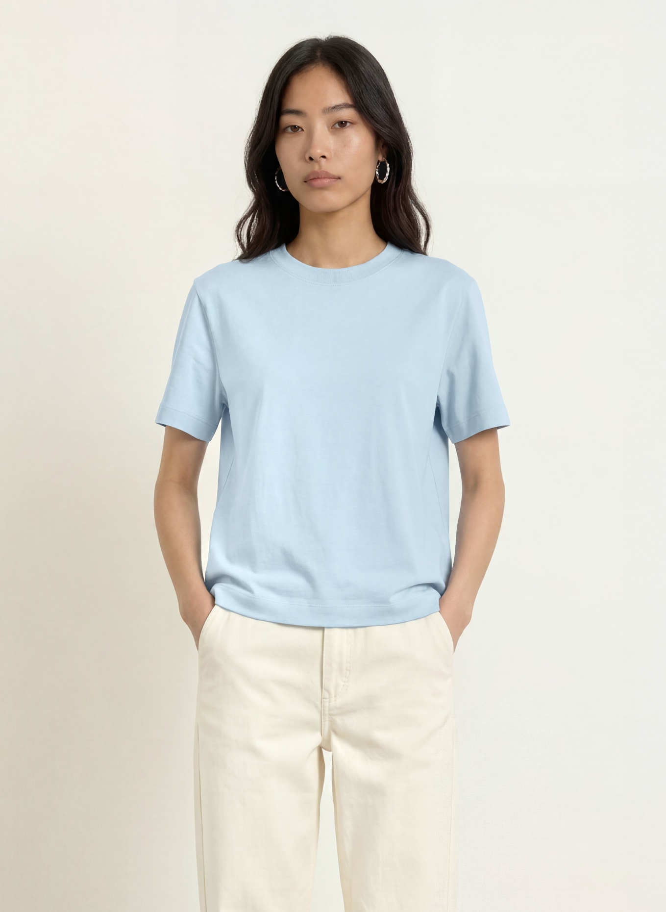 SELECTED T-shirt: BLEU CLAIR
