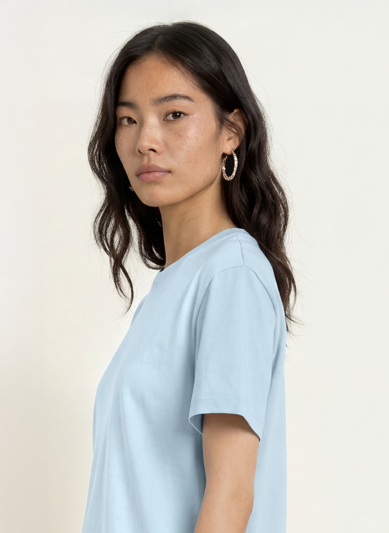 SELECTED T-shirt: BLEU CLAIR
