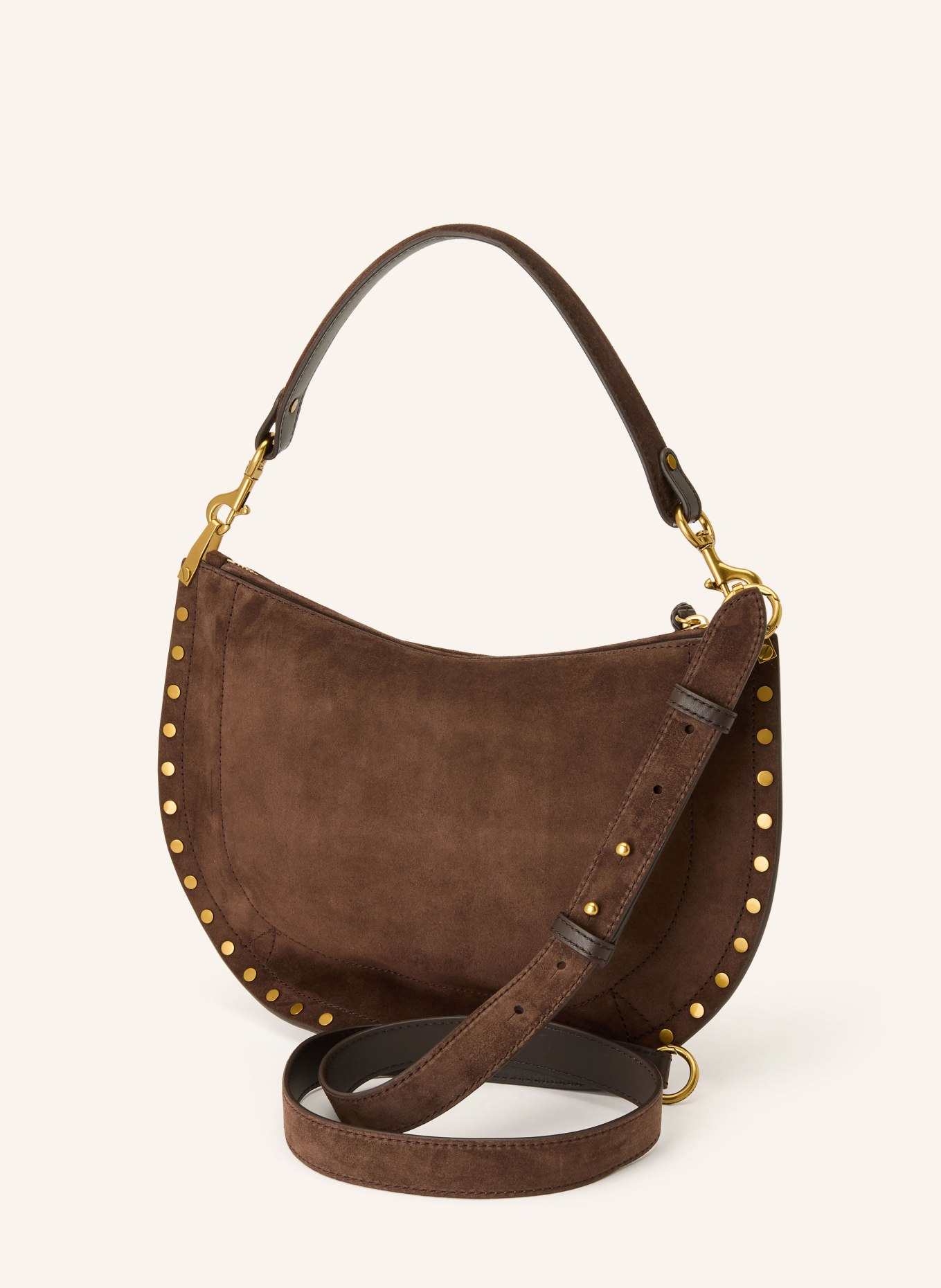 ISABEL MARANT Schoudertas OSKAN met studs: MARRON FONCÉ