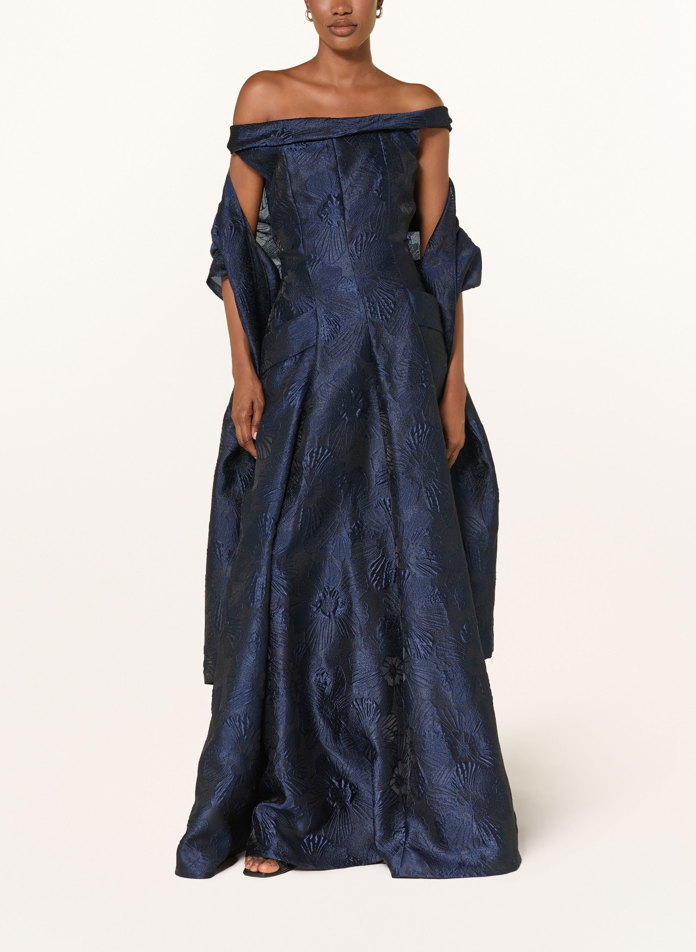 TALBOT RUNHOF Jacquard-Stola: DUNKELBLAU