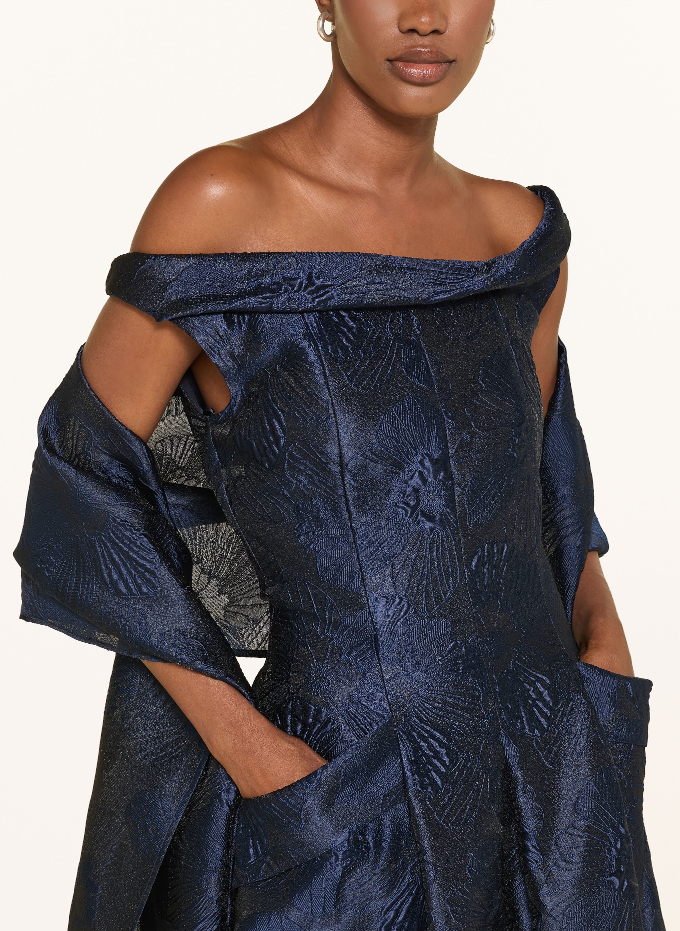 TALBOT RUNHOF Jacquard-Stola: DUNKELBLAU