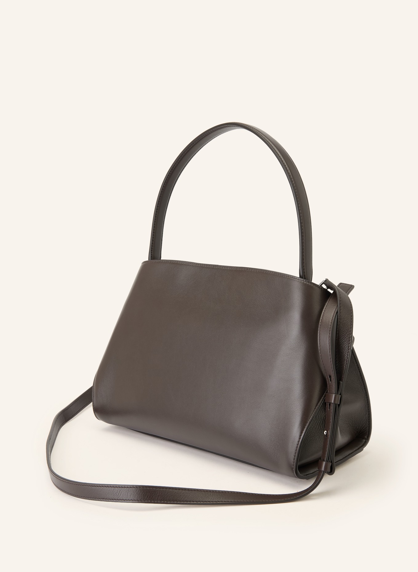 FERRAGAMO Schultertasche HUG: DUNKELBRAUN / SILBER