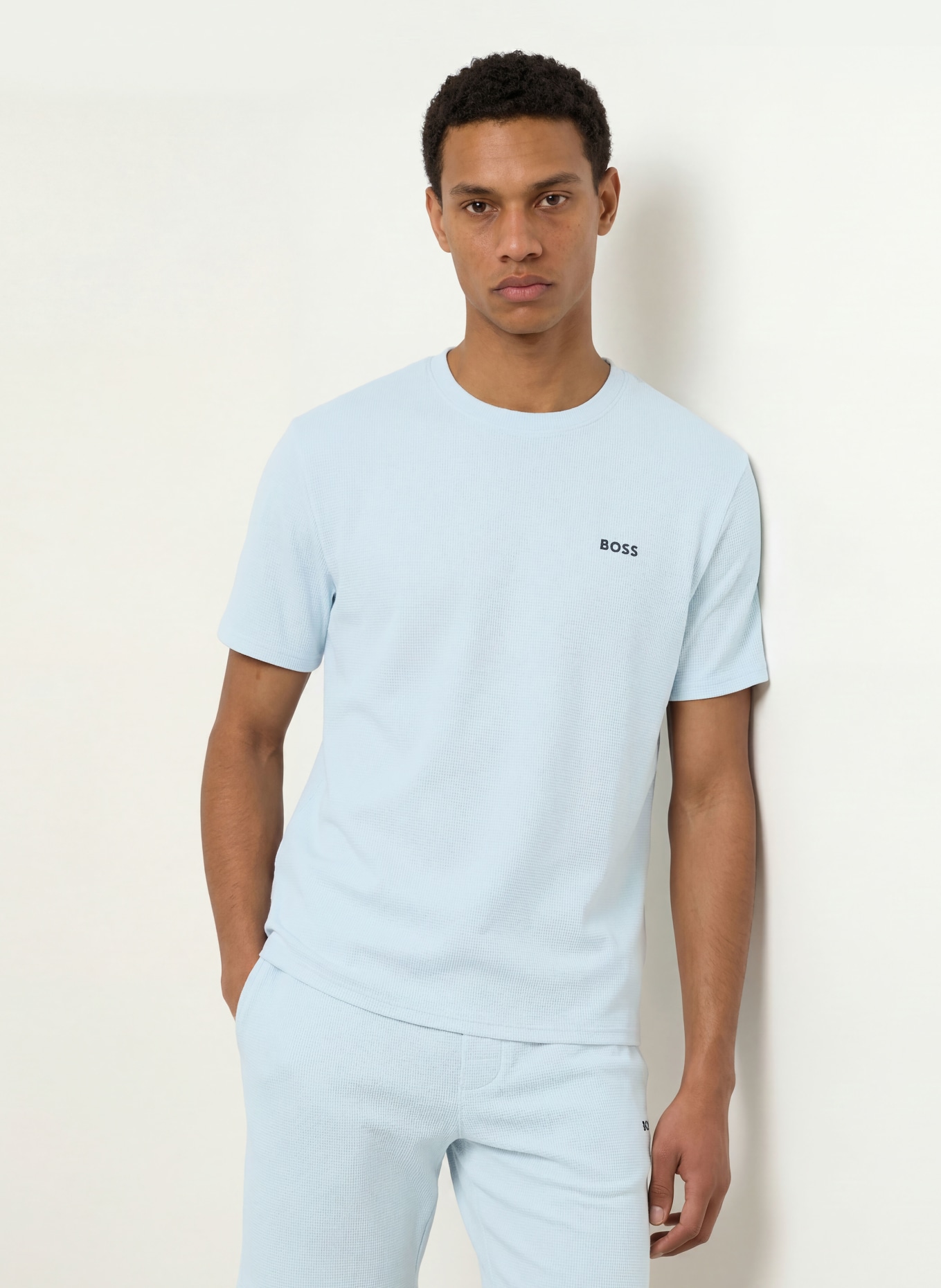 BOSS slaapshirt: LICHTBLAUW