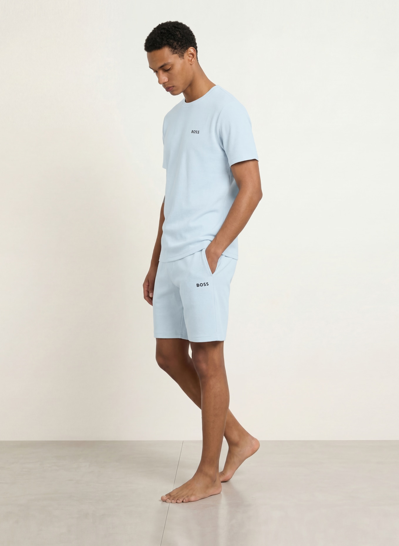 BOSS slaapshirt: LICHTBLAUW