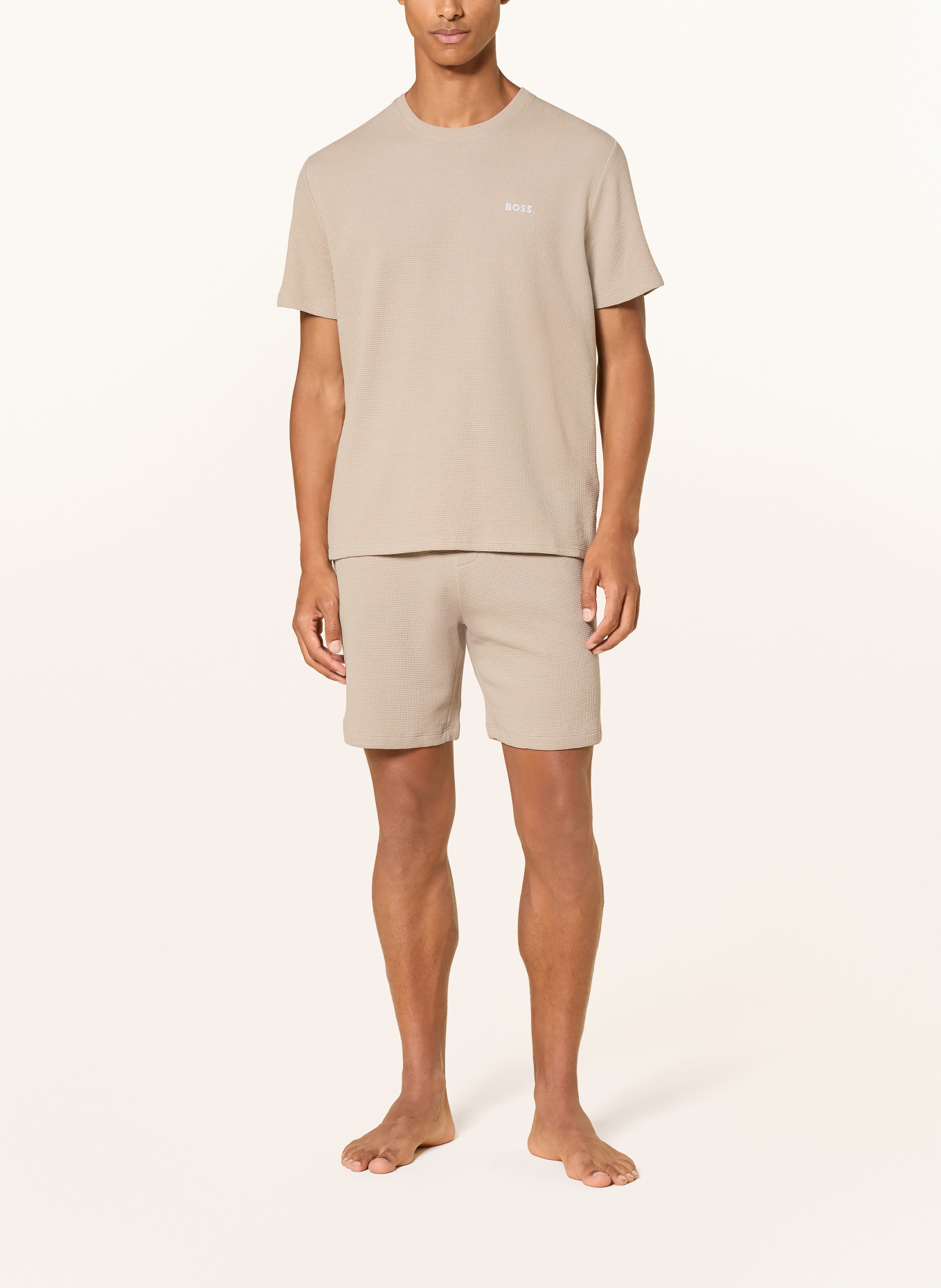 BOSS Slaapshort: BEIGE