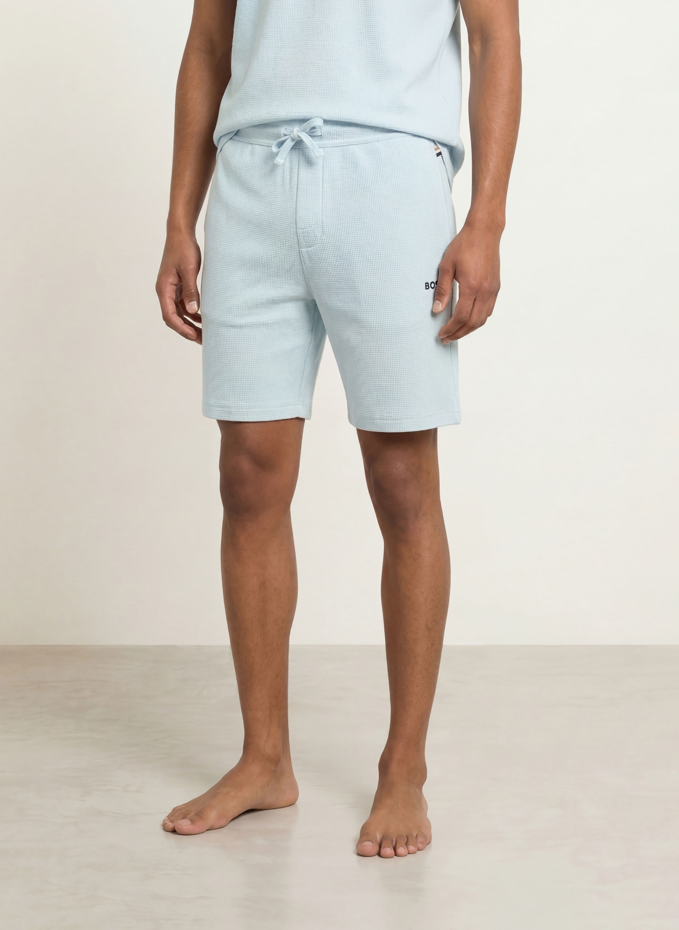 BOSS Slaapshort: LICHTBLAUW