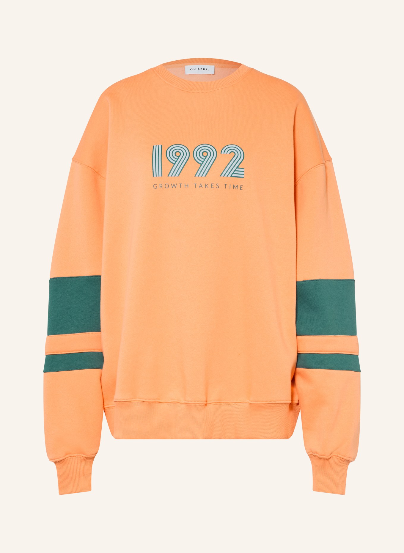 OH APRIL Oversized sweatshirt: LICHTORANJE / LICHTGRIJS / PETROL