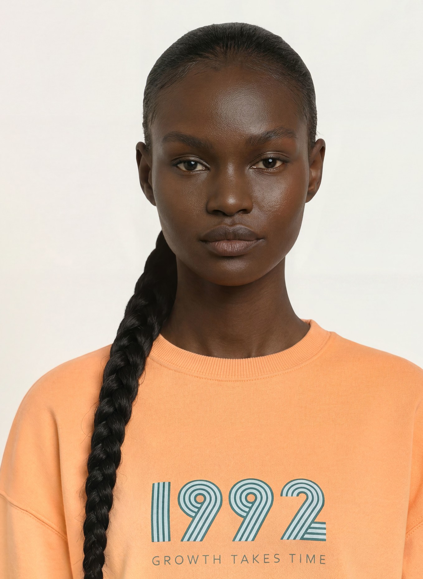 OH APRIL Oversized sweatshirt: LICHTORANJE / LICHTGRIJS / PETROL