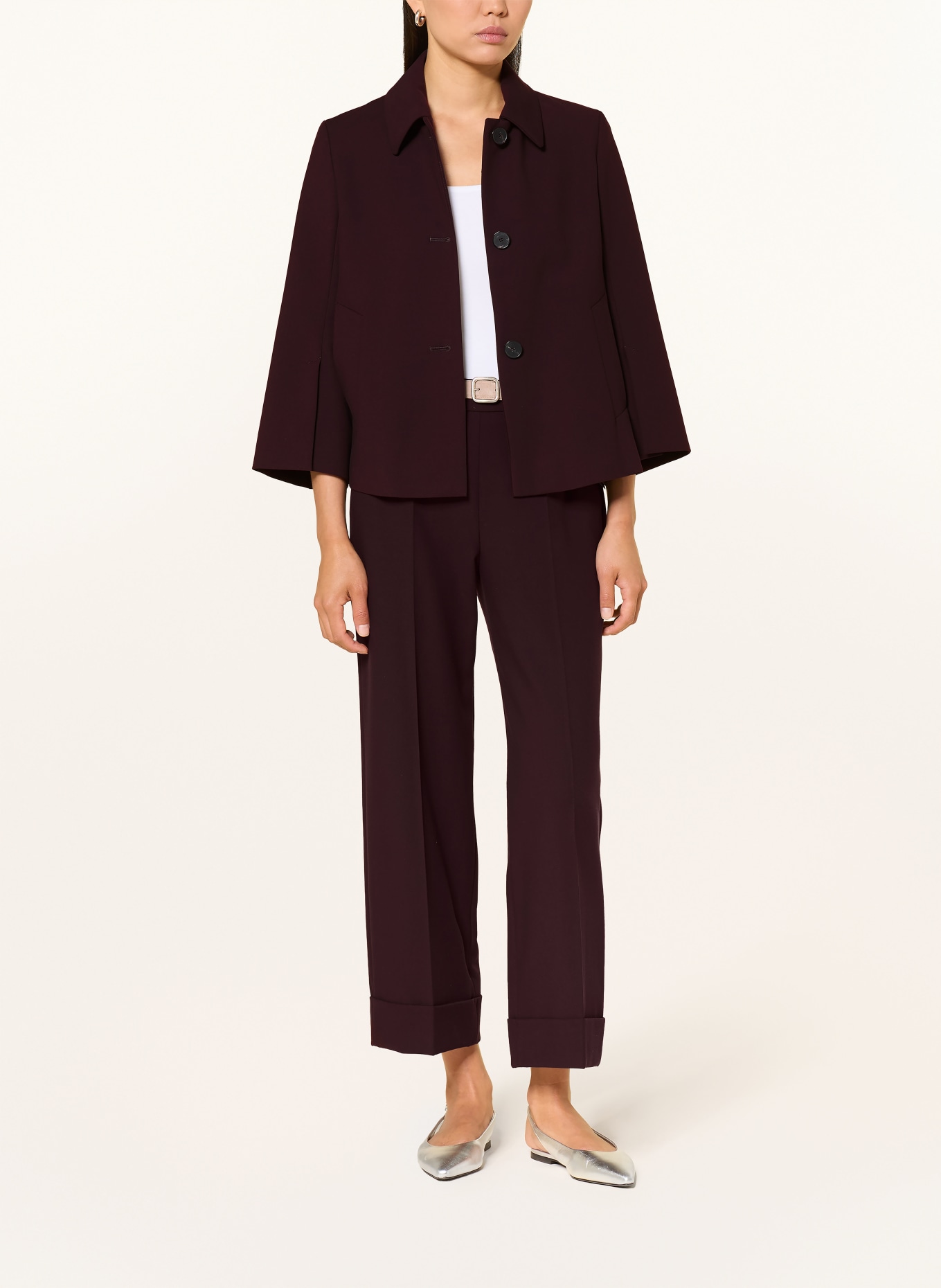 windsor. Kastenjacke aus Jersey mit 3/4-Arm: DUNKELLILA