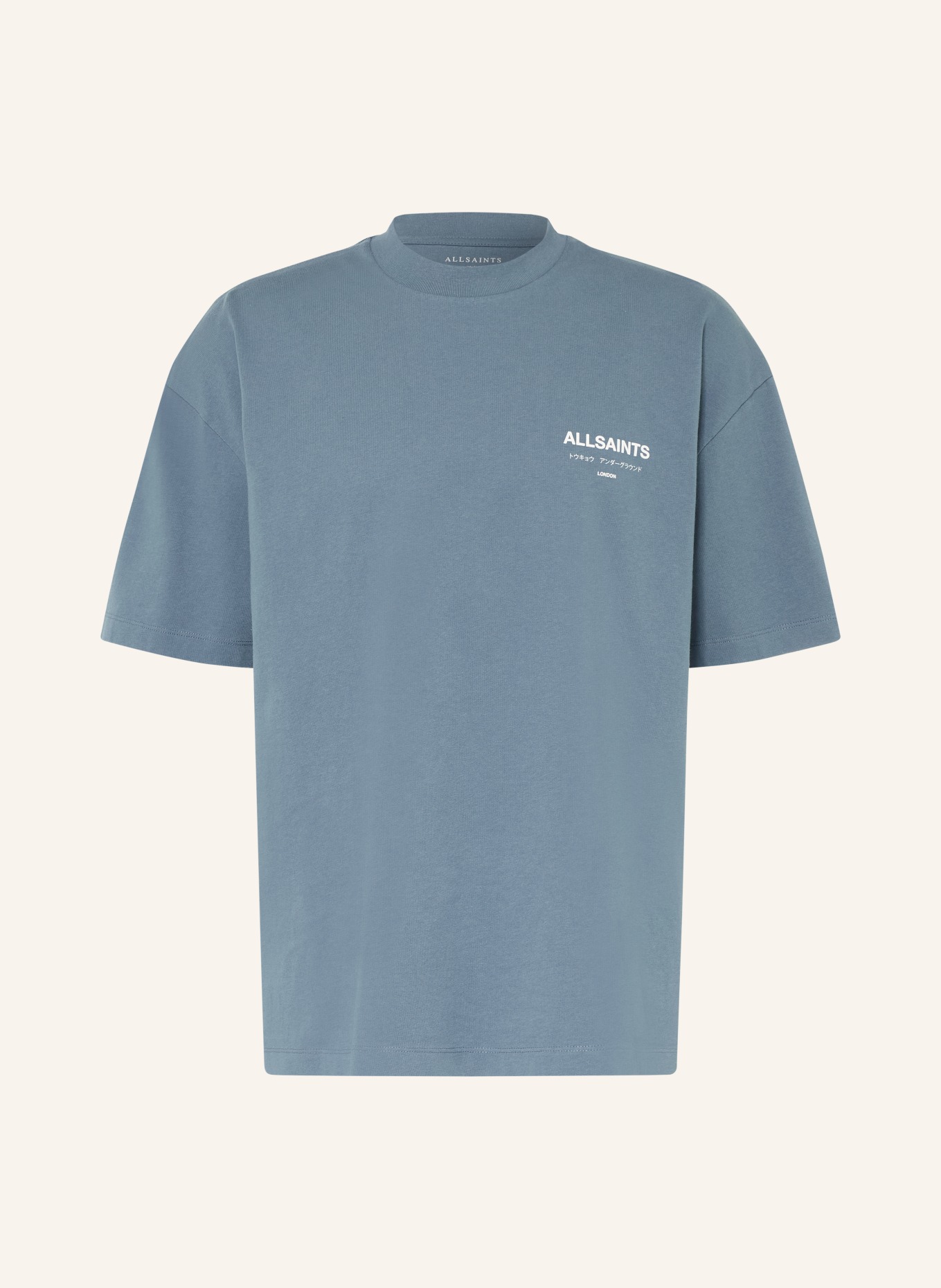 ALLSAINTS T-shirt UNDERGROUND: BLUE / WHITE